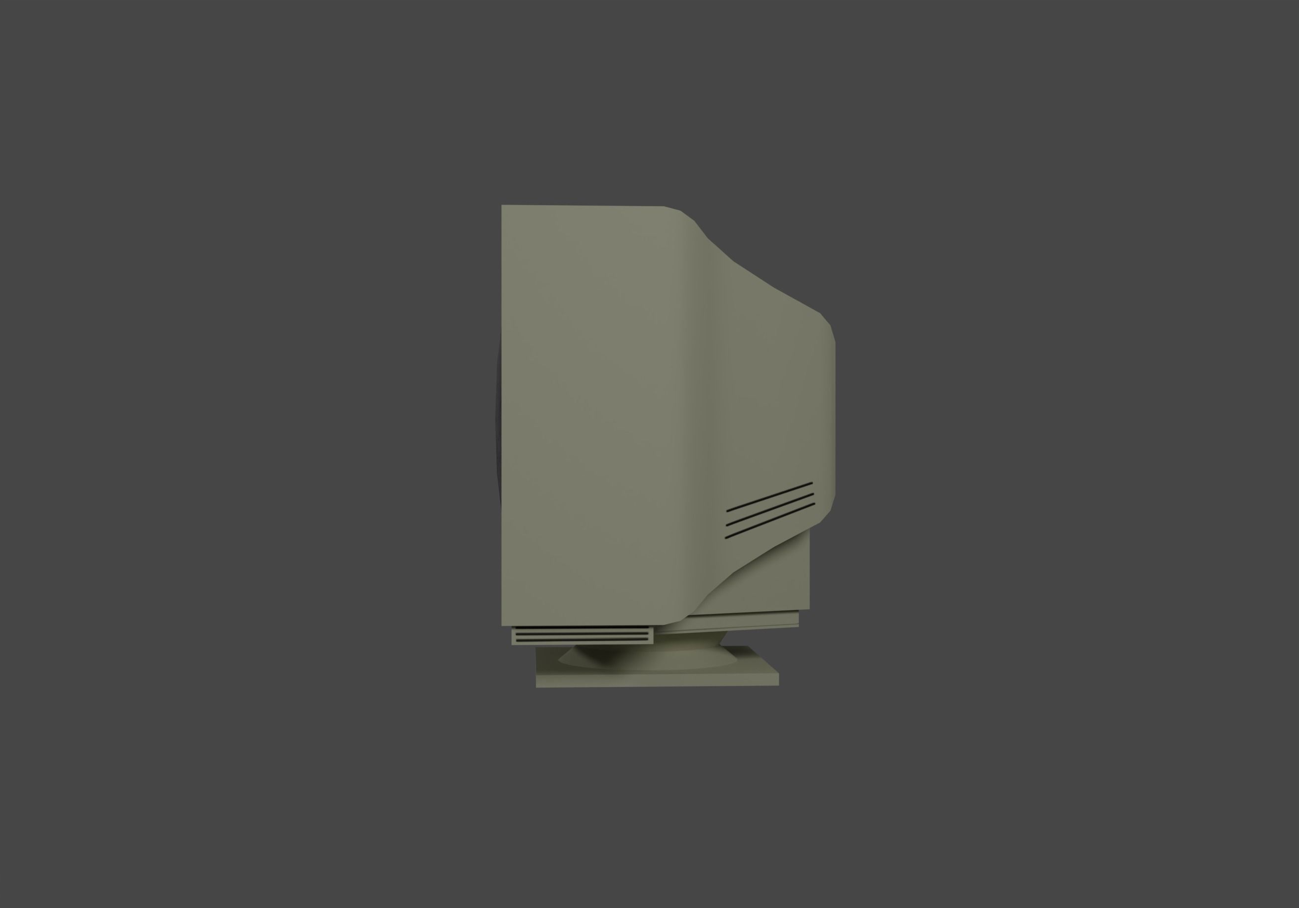Retro Computer Monitor Free low-poly 3D model_1