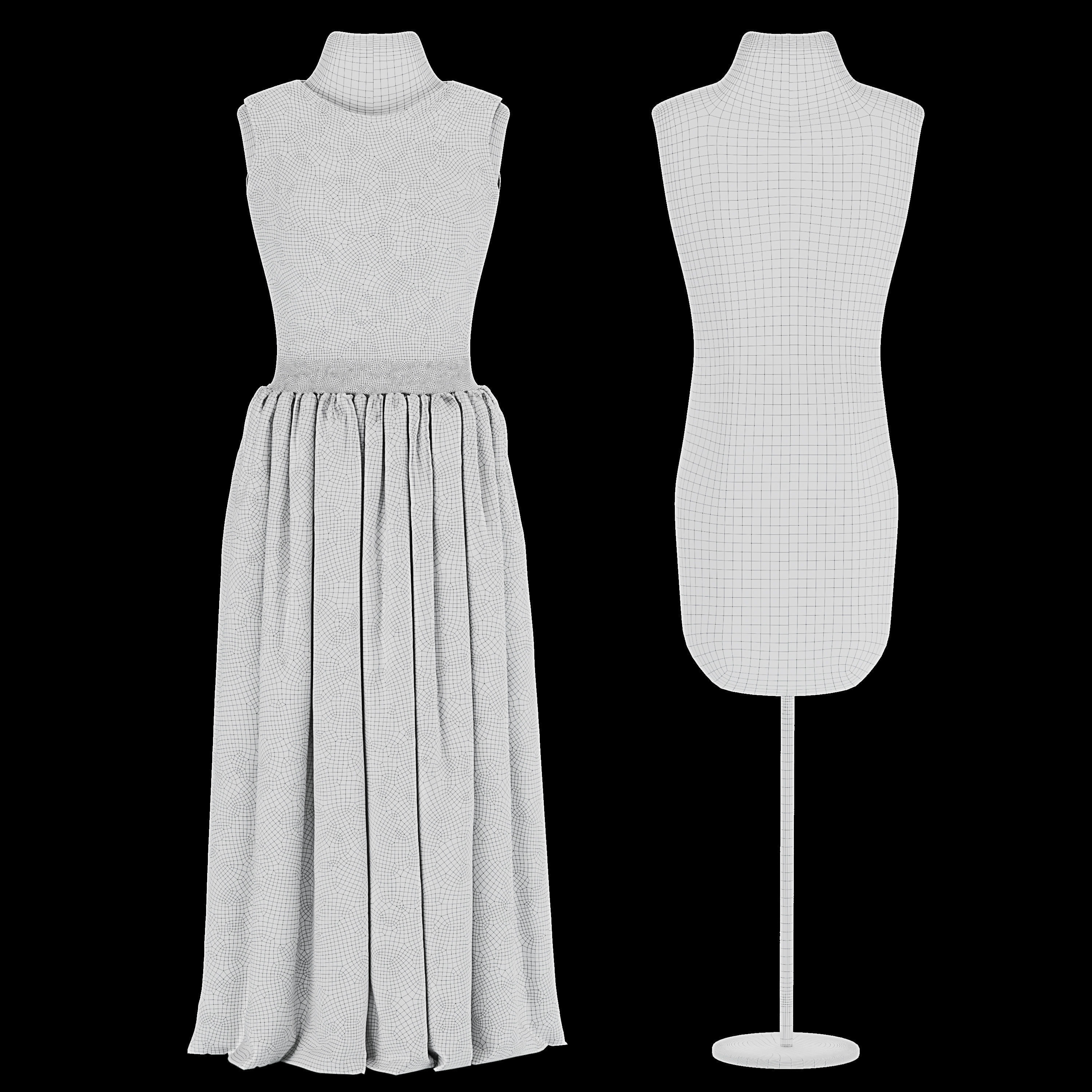 wedding dress 3D model_6