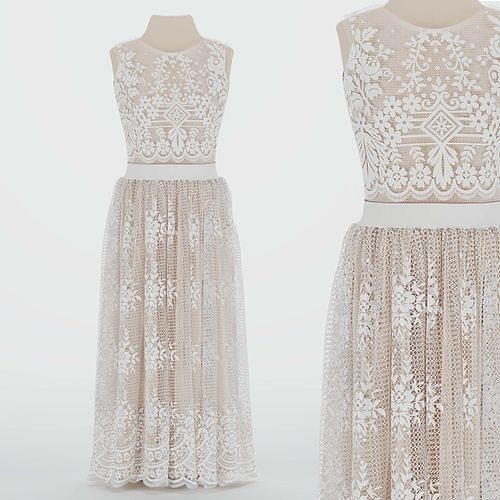 wedding dress 3D model