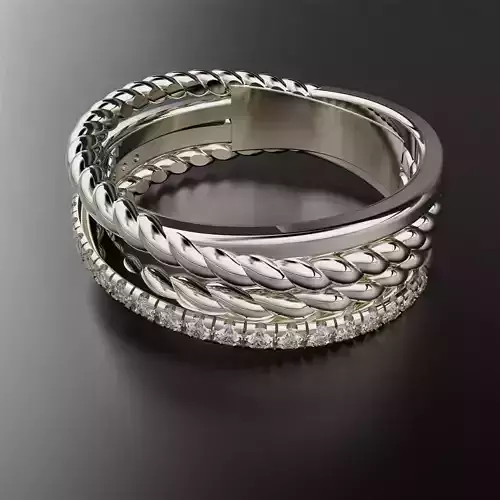 Crossover Diamond Ring