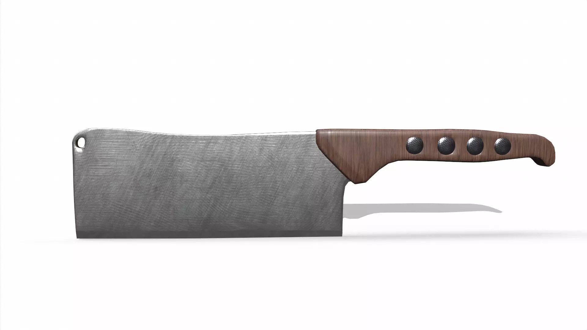 Cleaver kitchen knife Low-poly 3D model_0