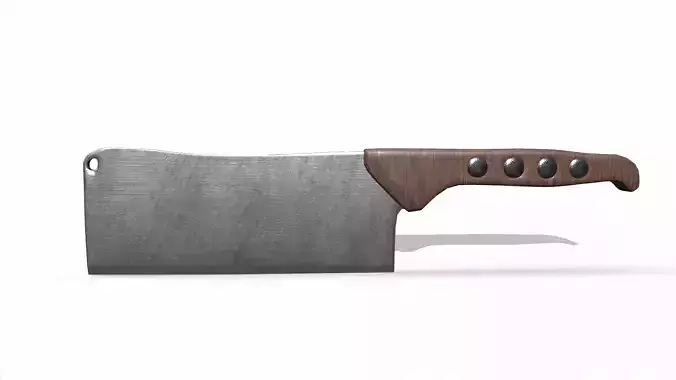 Cleaver kitchen knife Low-poly 3D model