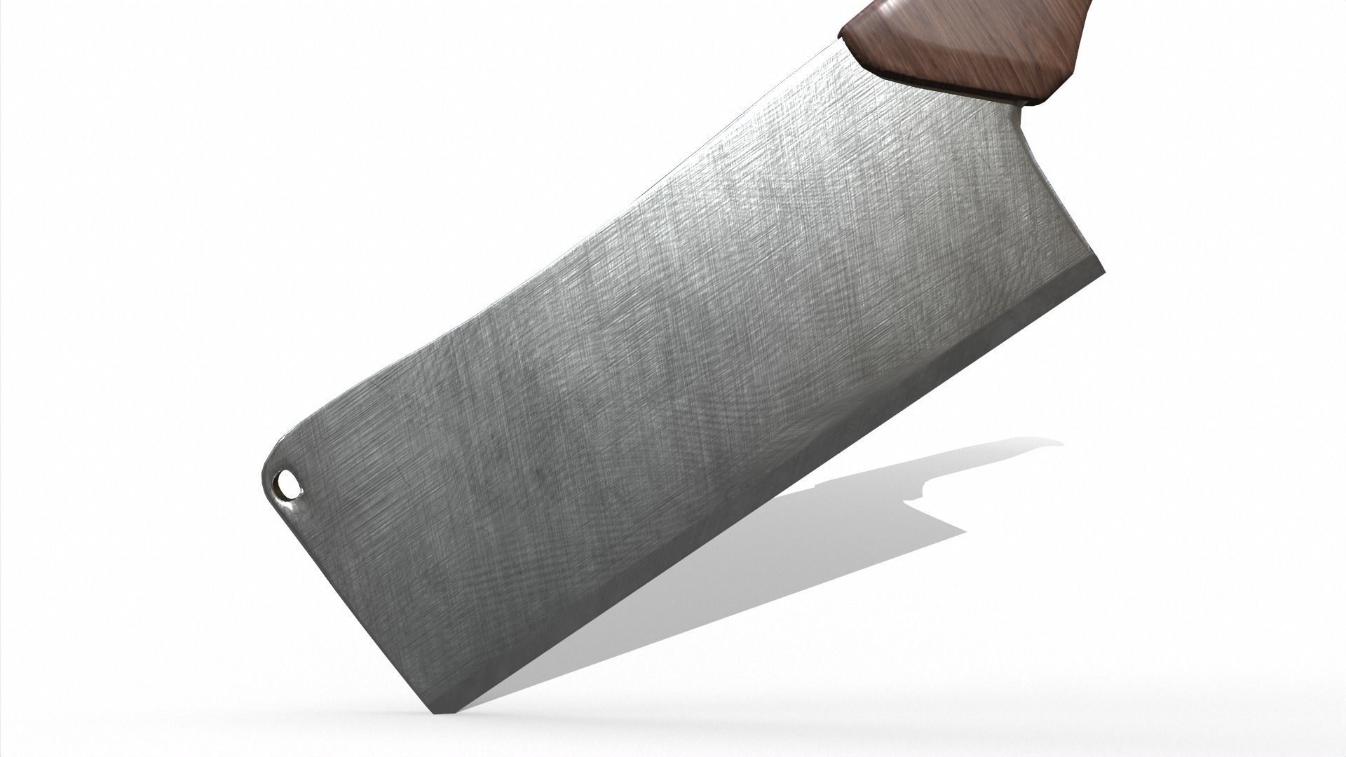 Cleaver kitchen knife Low-poly 3D model_2
