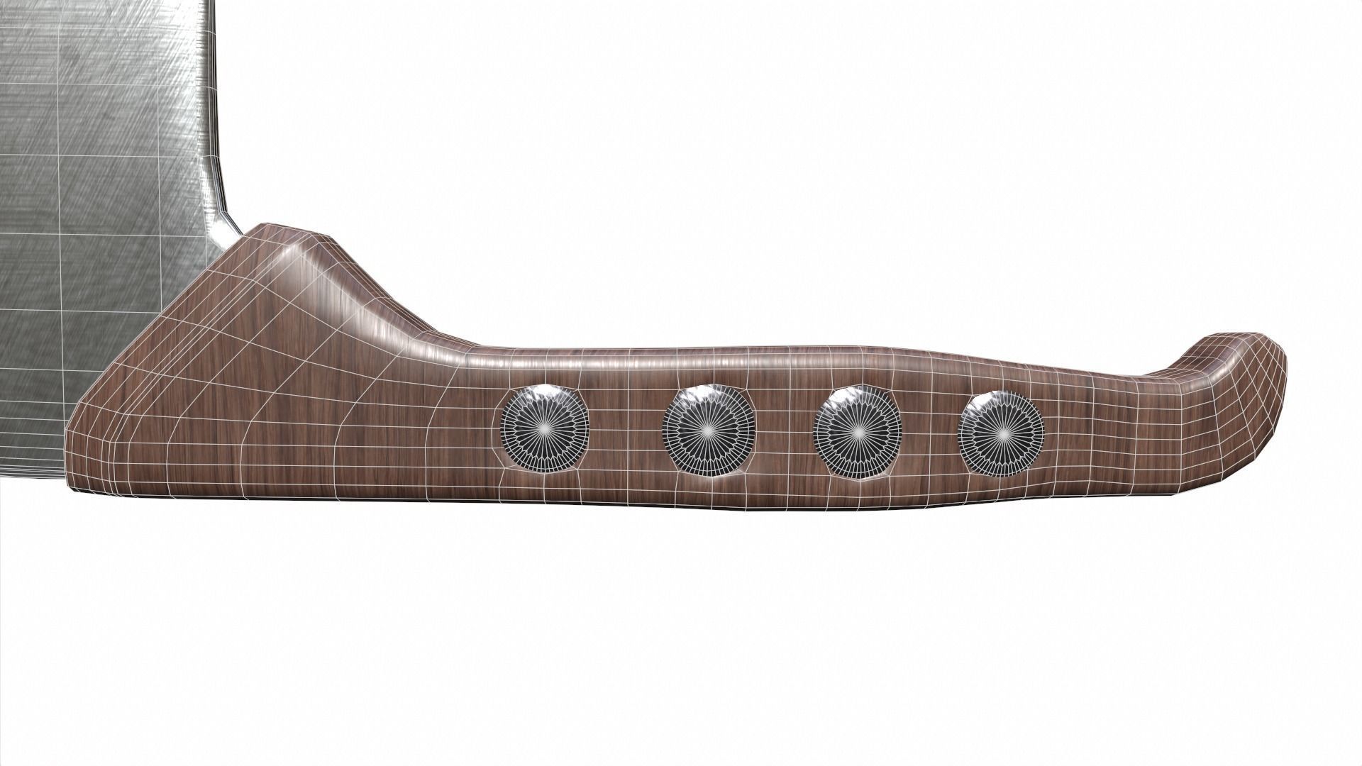 Cleaver kitchen knife Low-poly 3D model_10