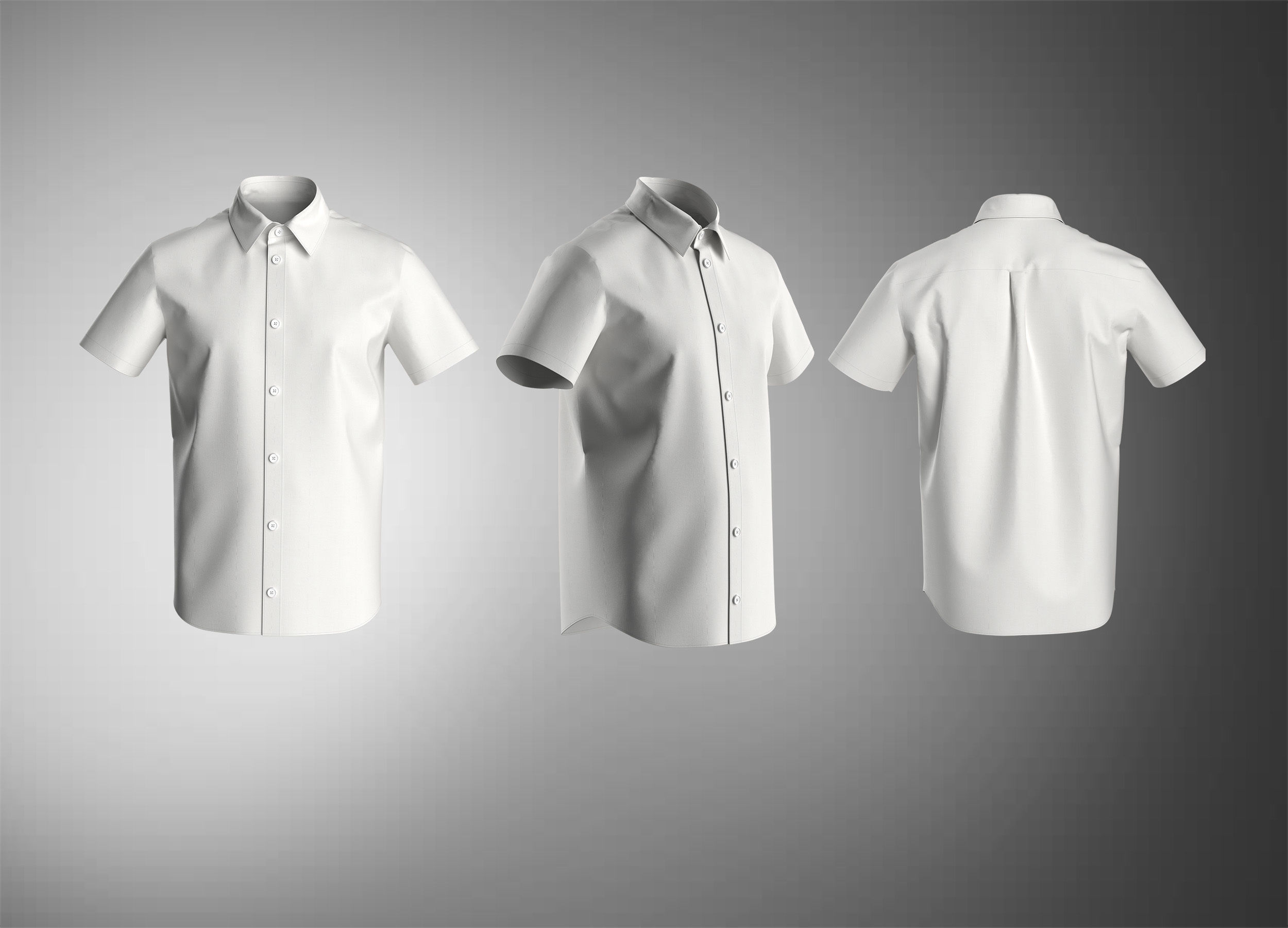 Shirt short sleeve 3D model_1