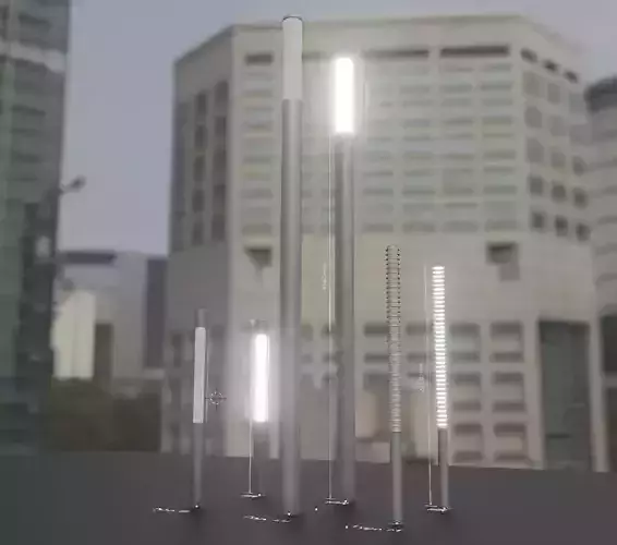 Outdoor Light Stele Type LU M O Gray Low-poly 3D model