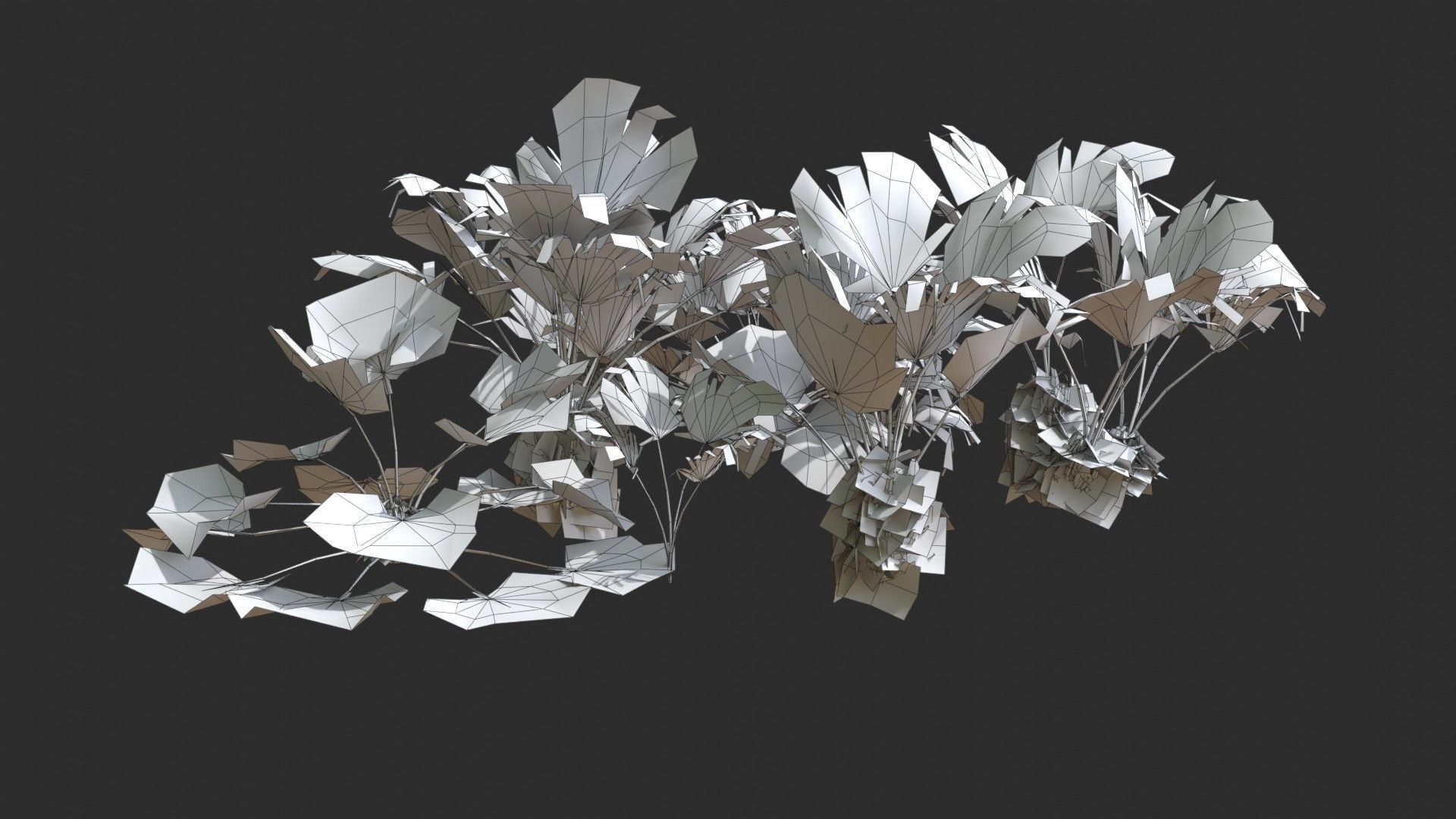 Modular Needle Palm Tree - Rhapidophyllum Hystrix Low-poly 3D model_17