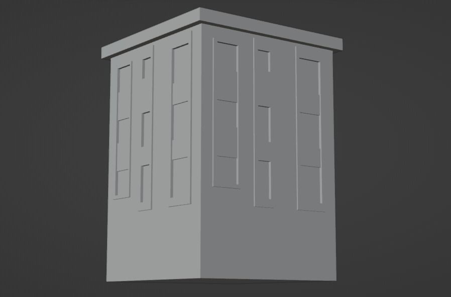 Architectural Building-5 Low-poly 3D model_4