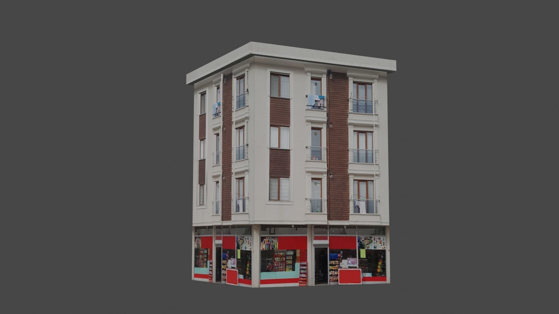 Architectural Building-5 Low-poly 3D model_1