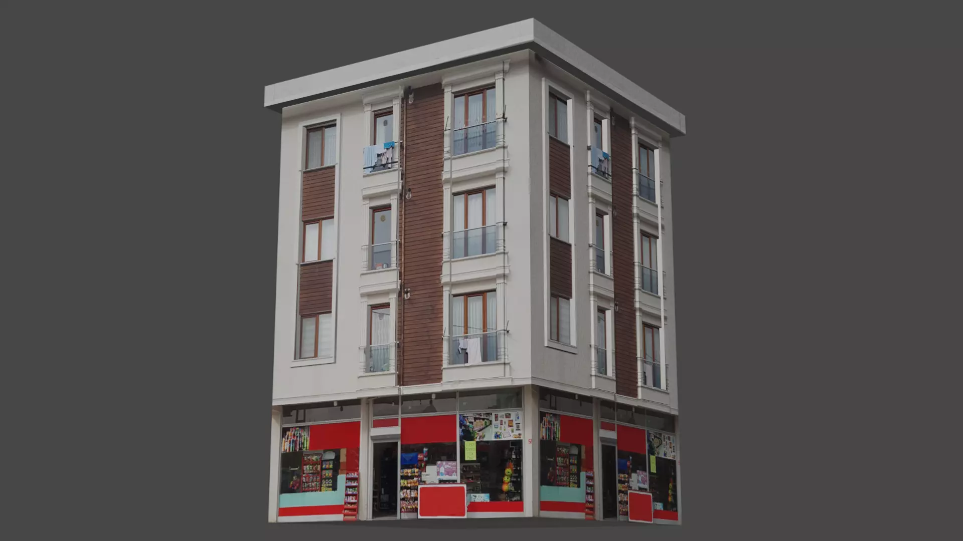 Architectural Building-5 Low-poly 3D model_0