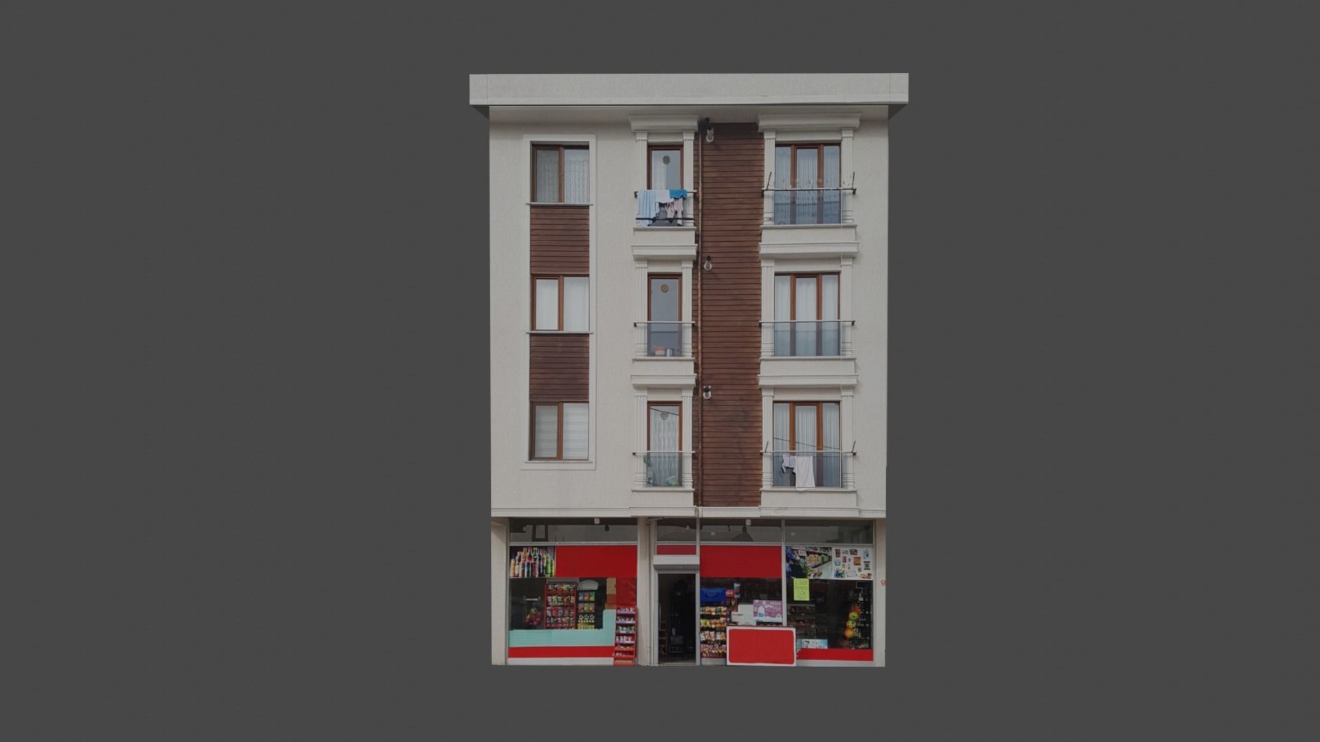 Architectural Building-5 Low-poly 3D model_3