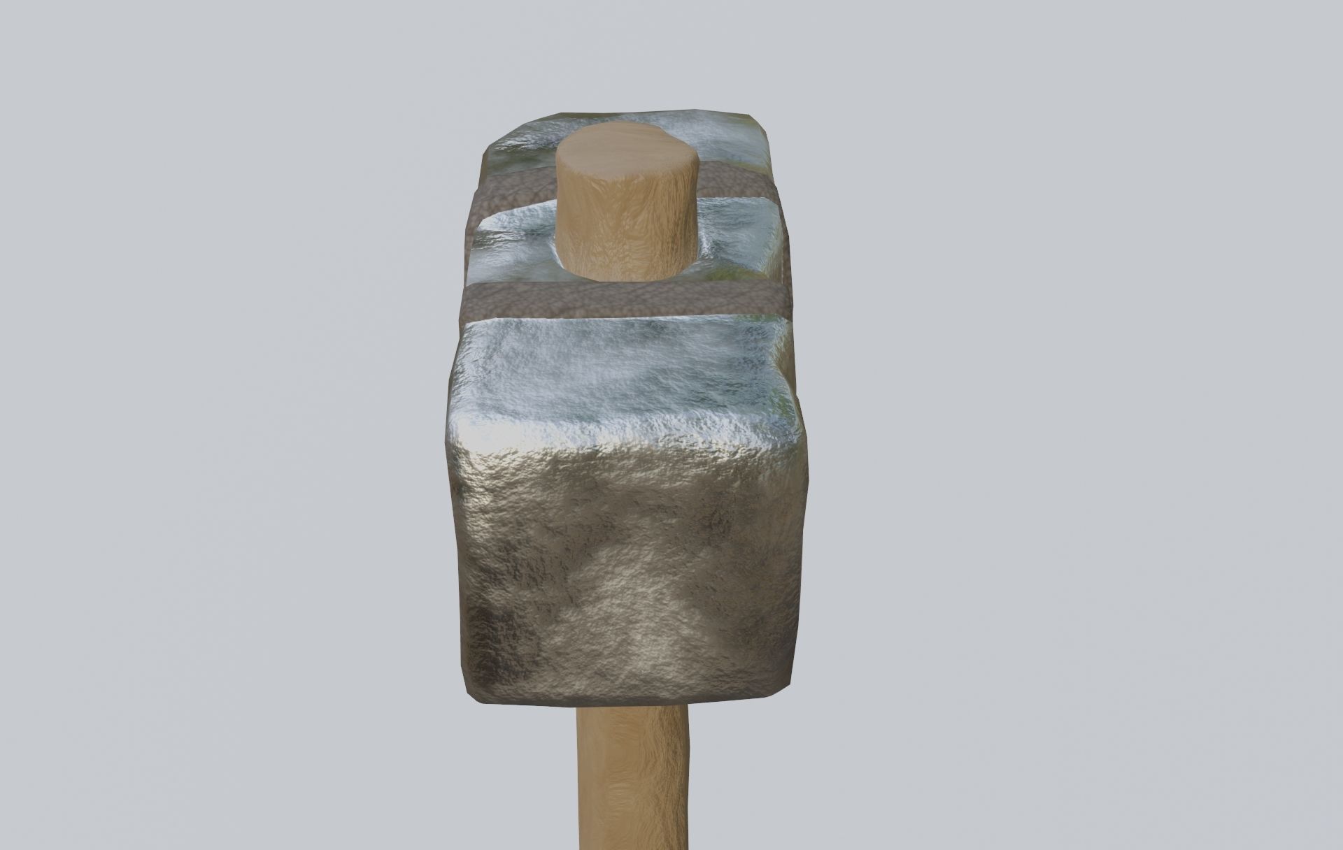 low-poly PBR sledgehammer axe with cross Low-poly 3D model_15