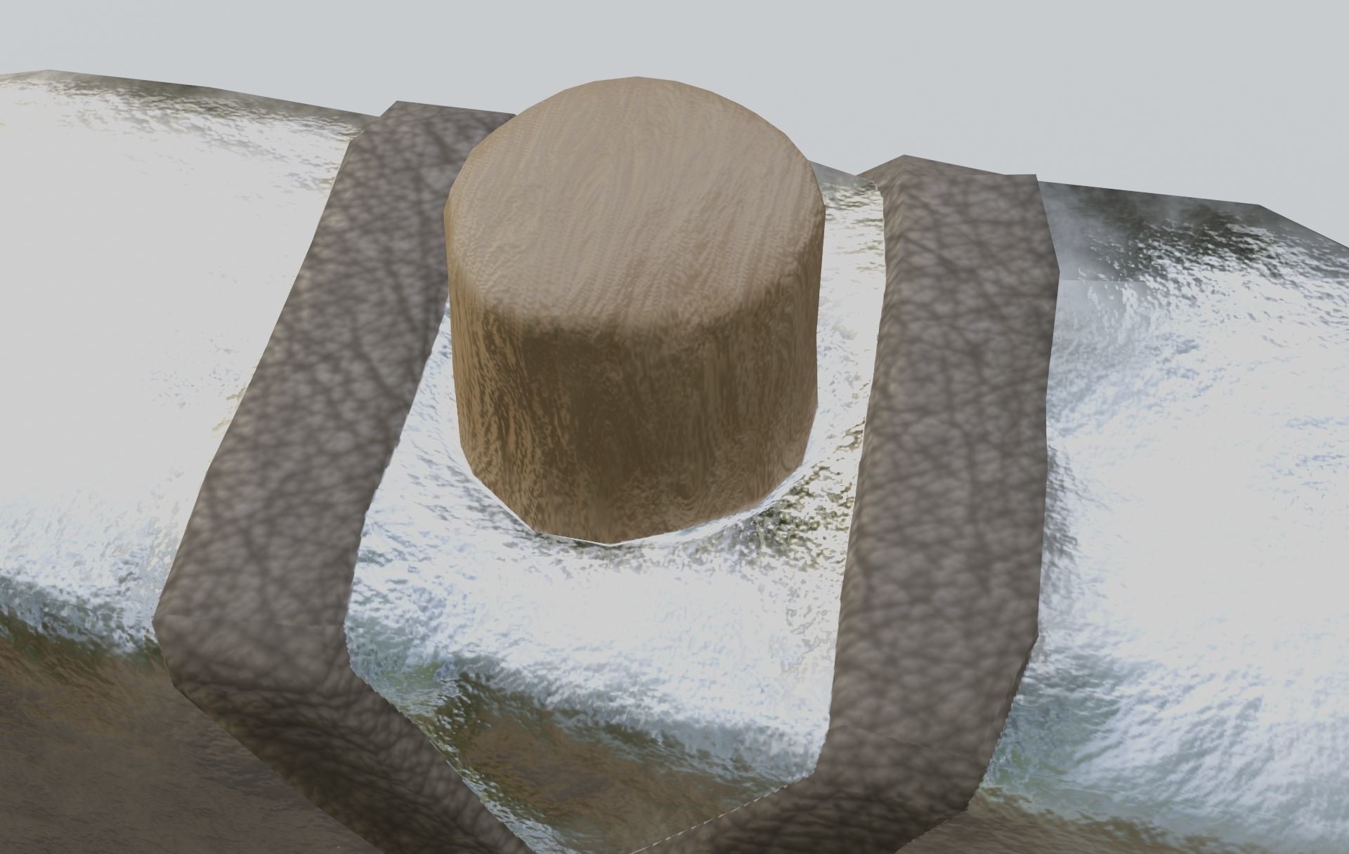 low-poly PBR sledgehammer axe with cross Low-poly 3D model_22