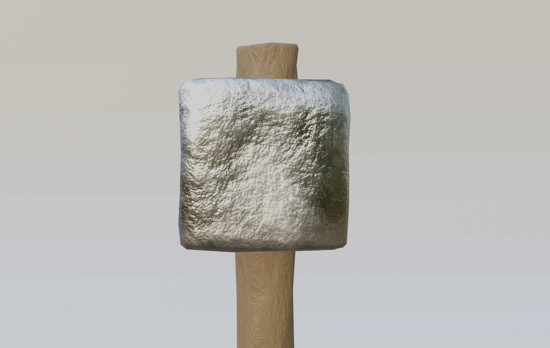 low-poly PBR sledgehammer axe with cross Low-poly 3D model_21