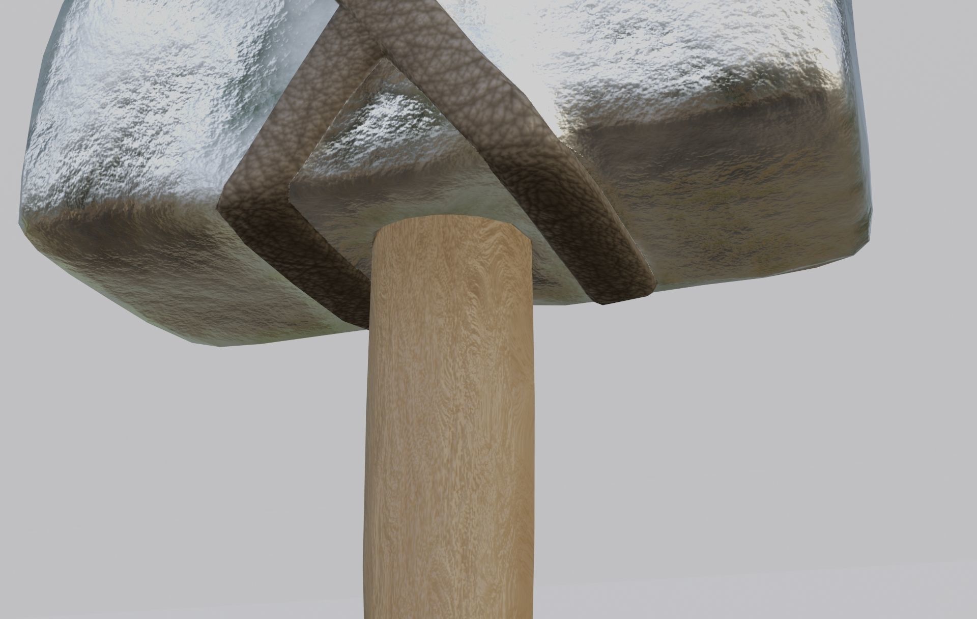 low-poly PBR sledgehammer axe with cross Low-poly 3D model_2