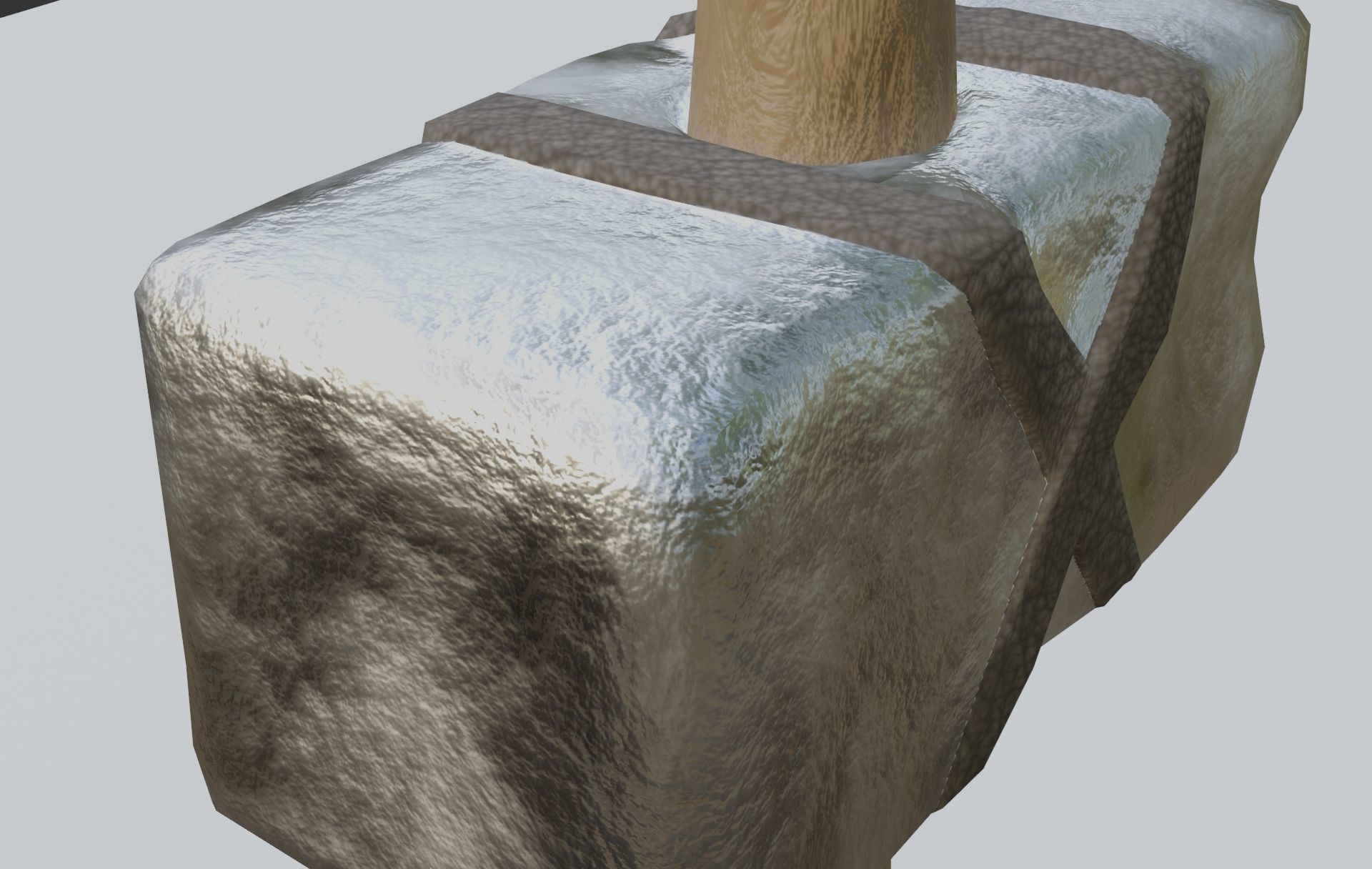 low-poly PBR sledgehammer axe with cross Low-poly 3D model_3