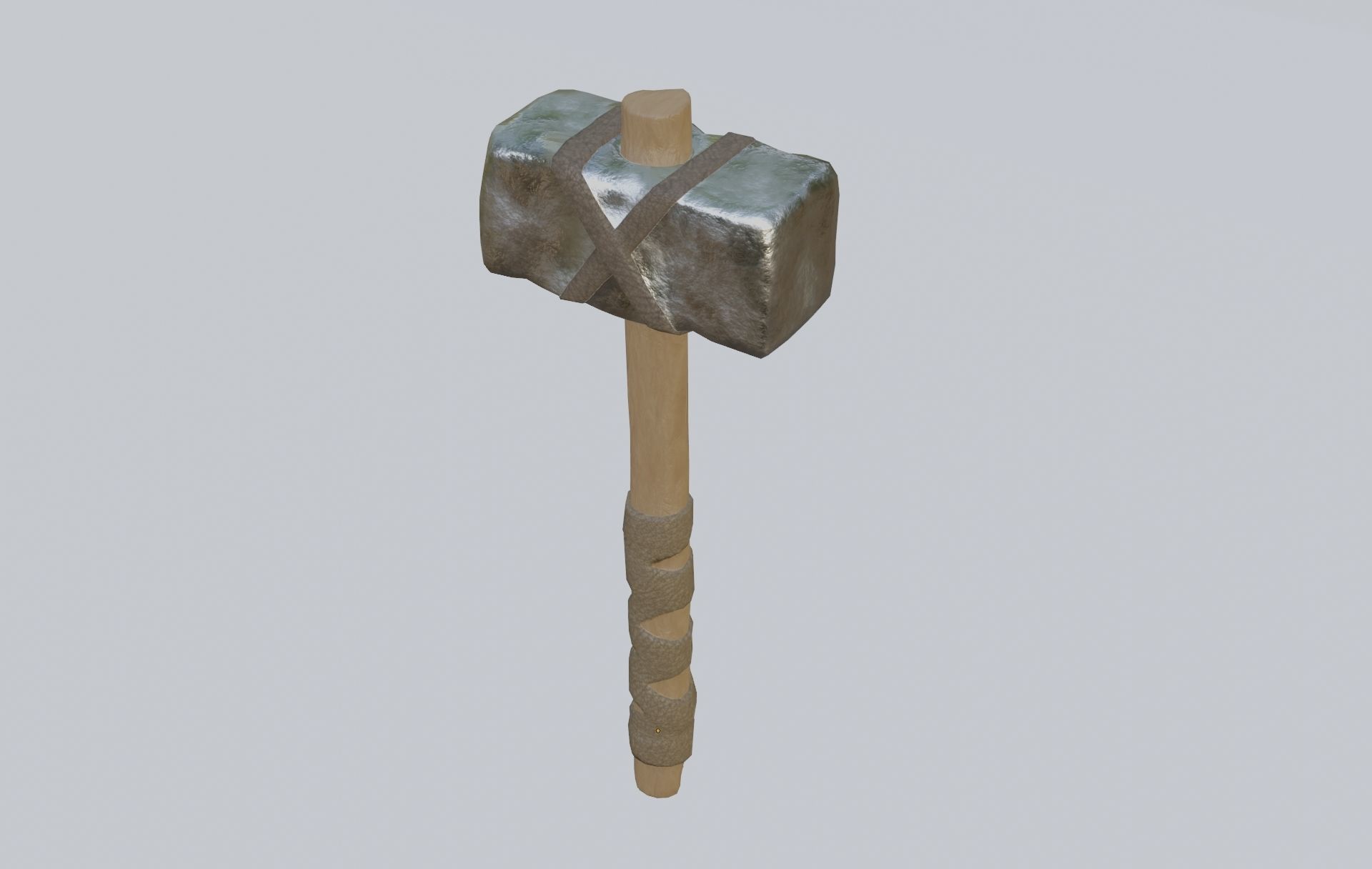 low-poly PBR sledgehammer axe with cross Low-poly 3D model_1