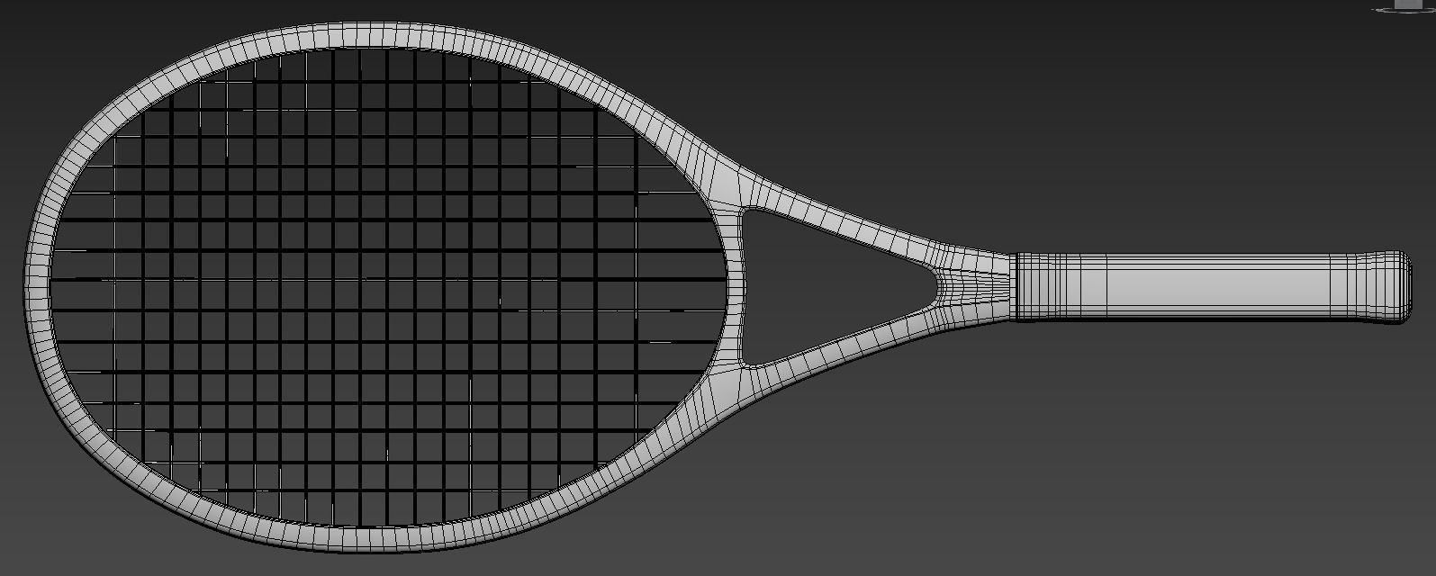 Tennis Racket Low-poly 3D model_4