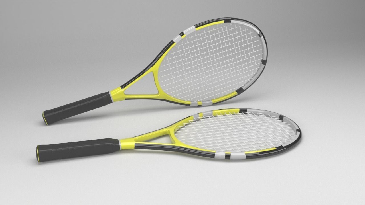 Tennis Racket Low-poly 3D model_2