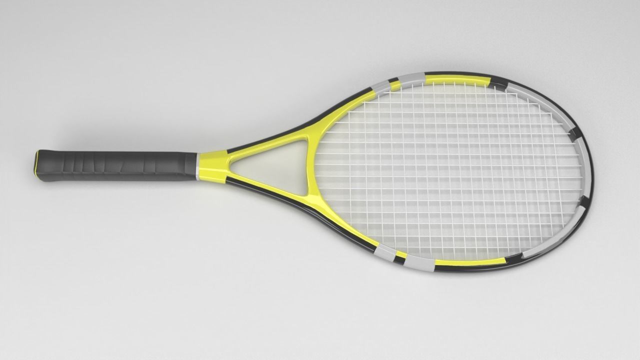 Tennis Racket Low-poly 3D model_1