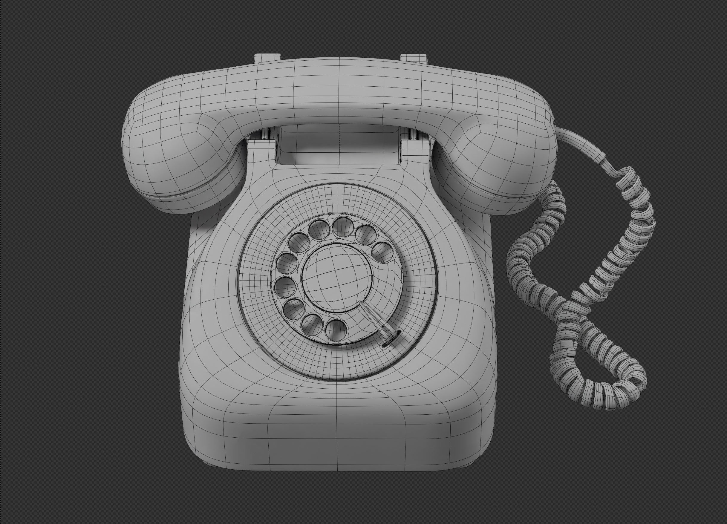 Retro Rotary Telephone 3D model_12