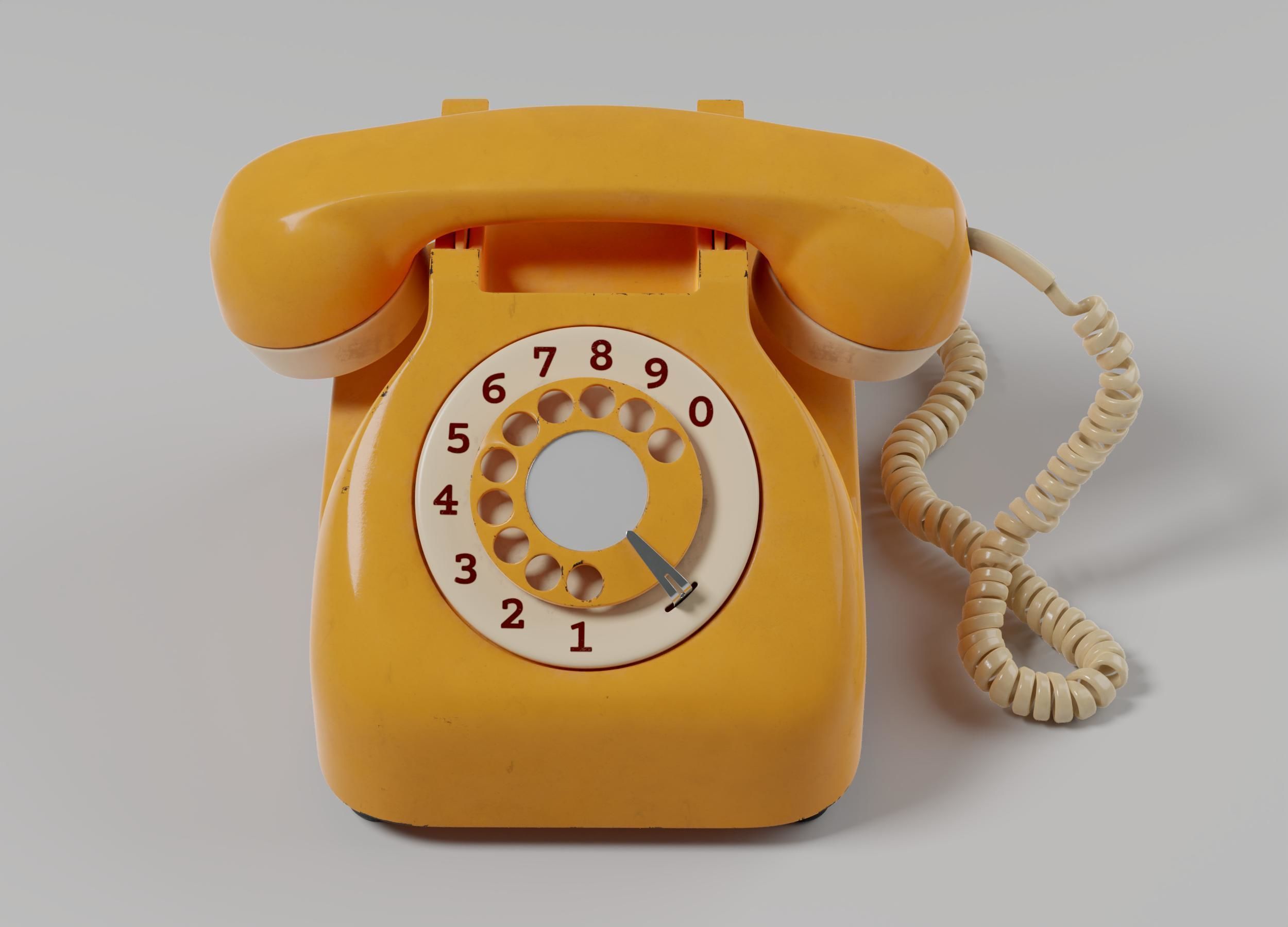 Retro Rotary Telephone 3D model_2