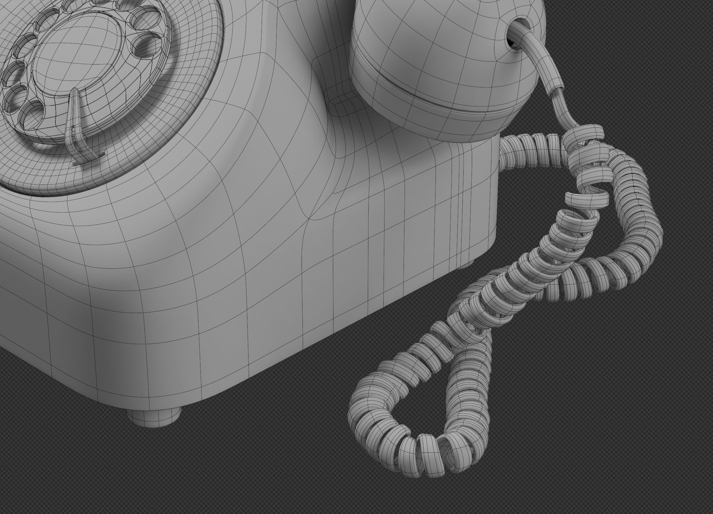 Retro Rotary Telephone 3D model_11