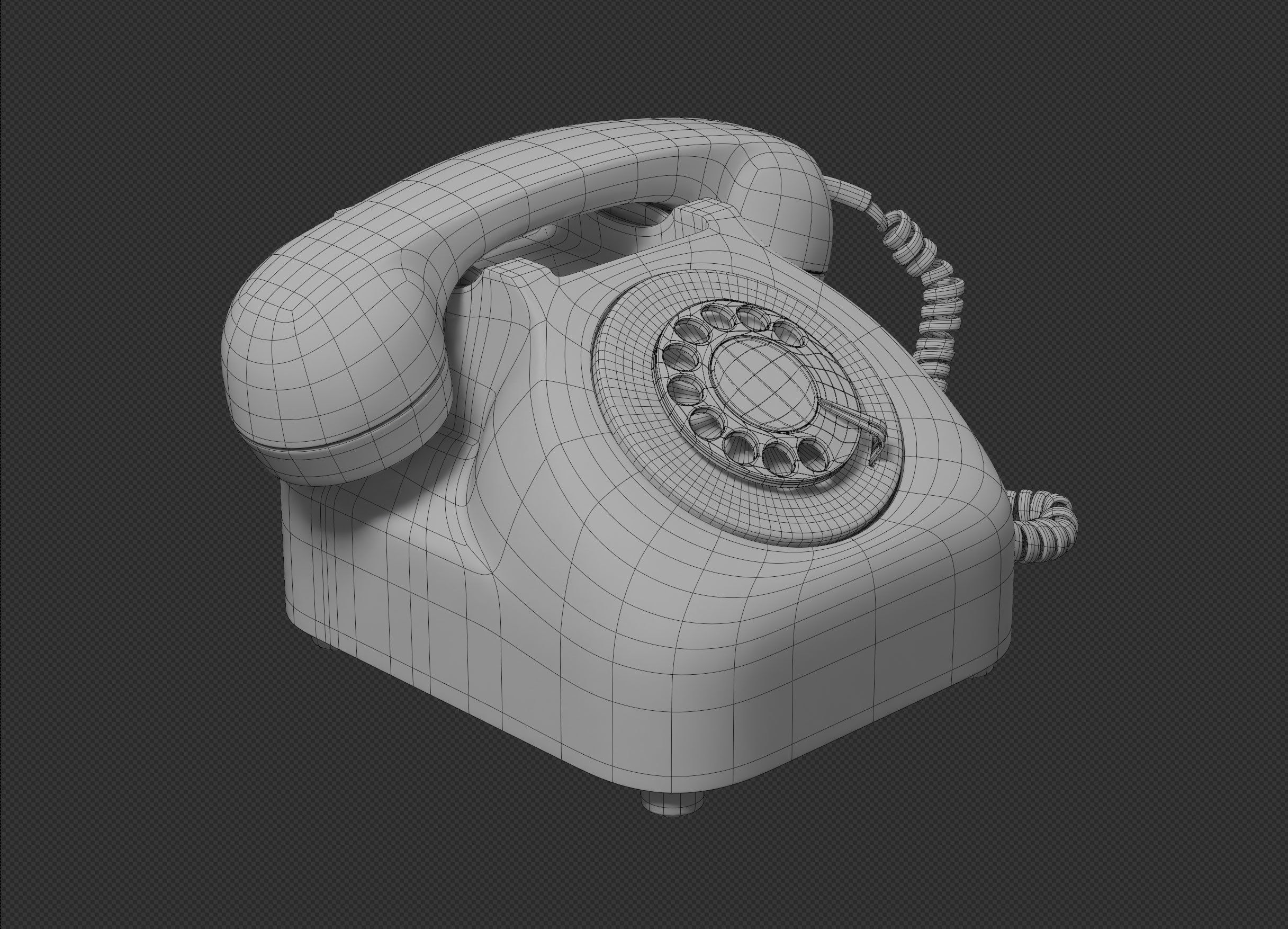 Retro Rotary Telephone 3D model_16