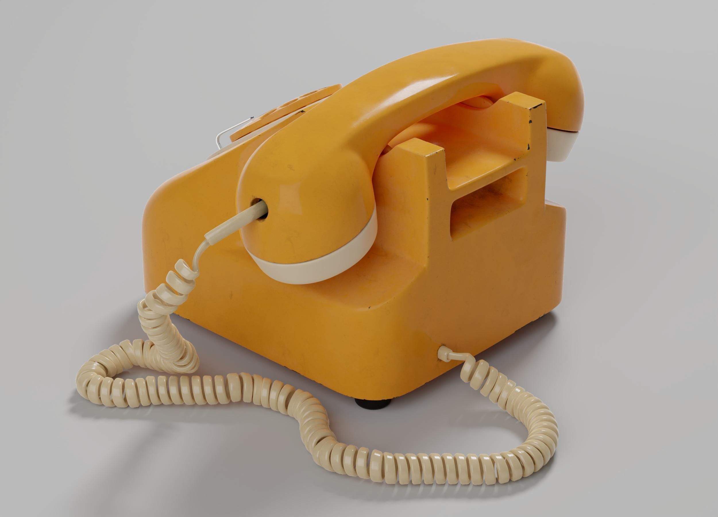 Retro Rotary Telephone 3D model_3