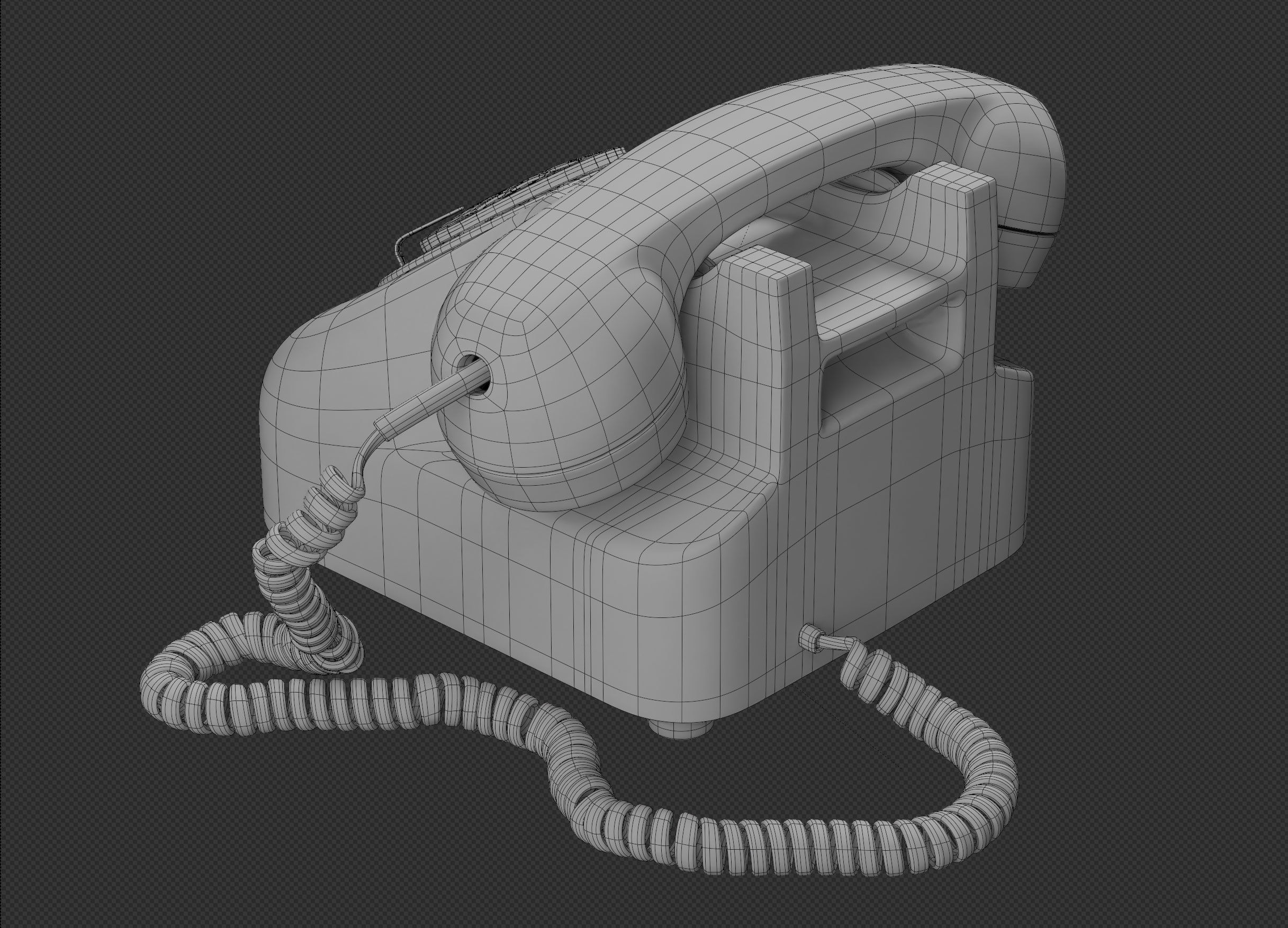 Retro Rotary Telephone 3D model_14
