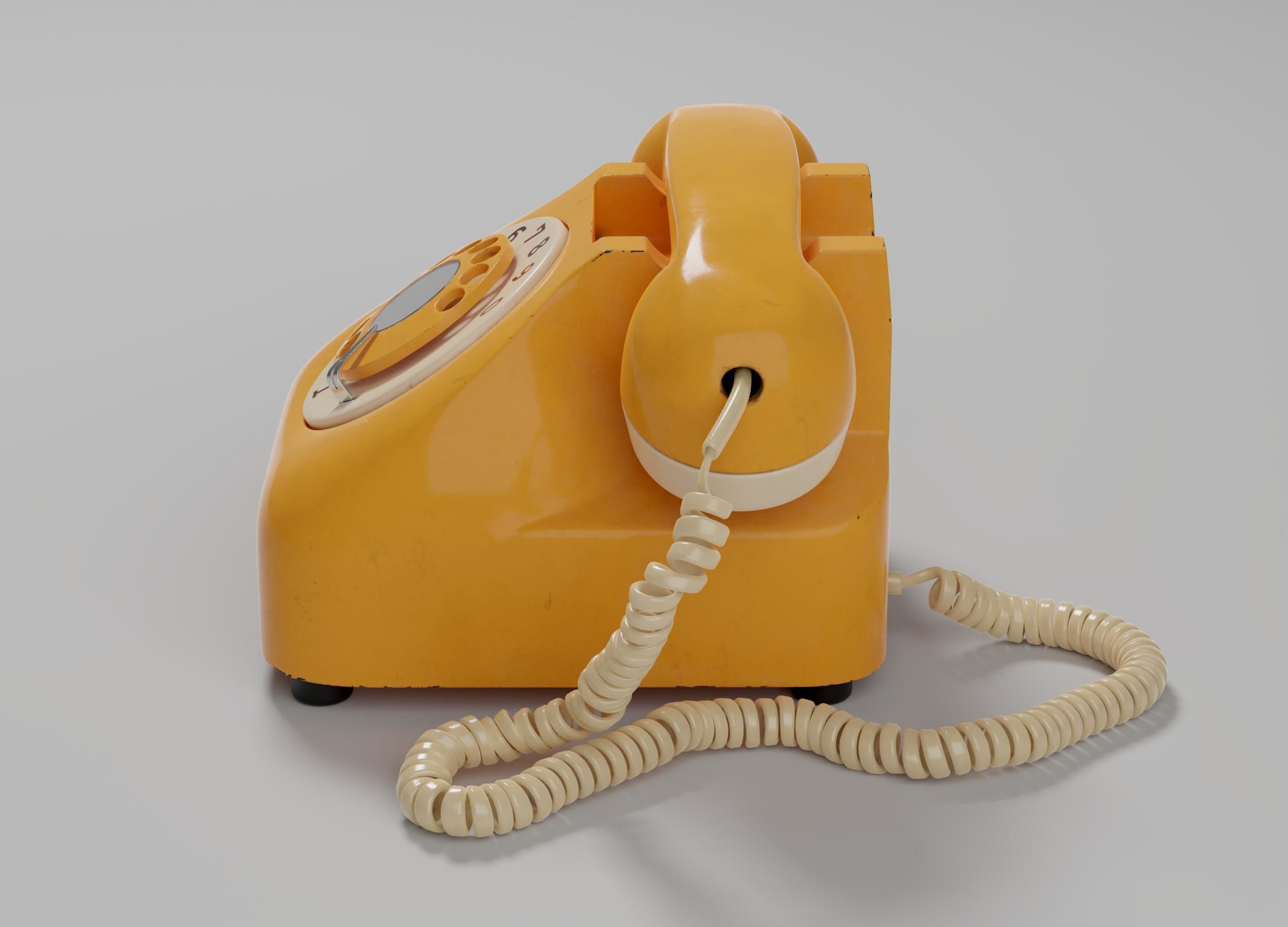 Retro Rotary Telephone 3D model_5