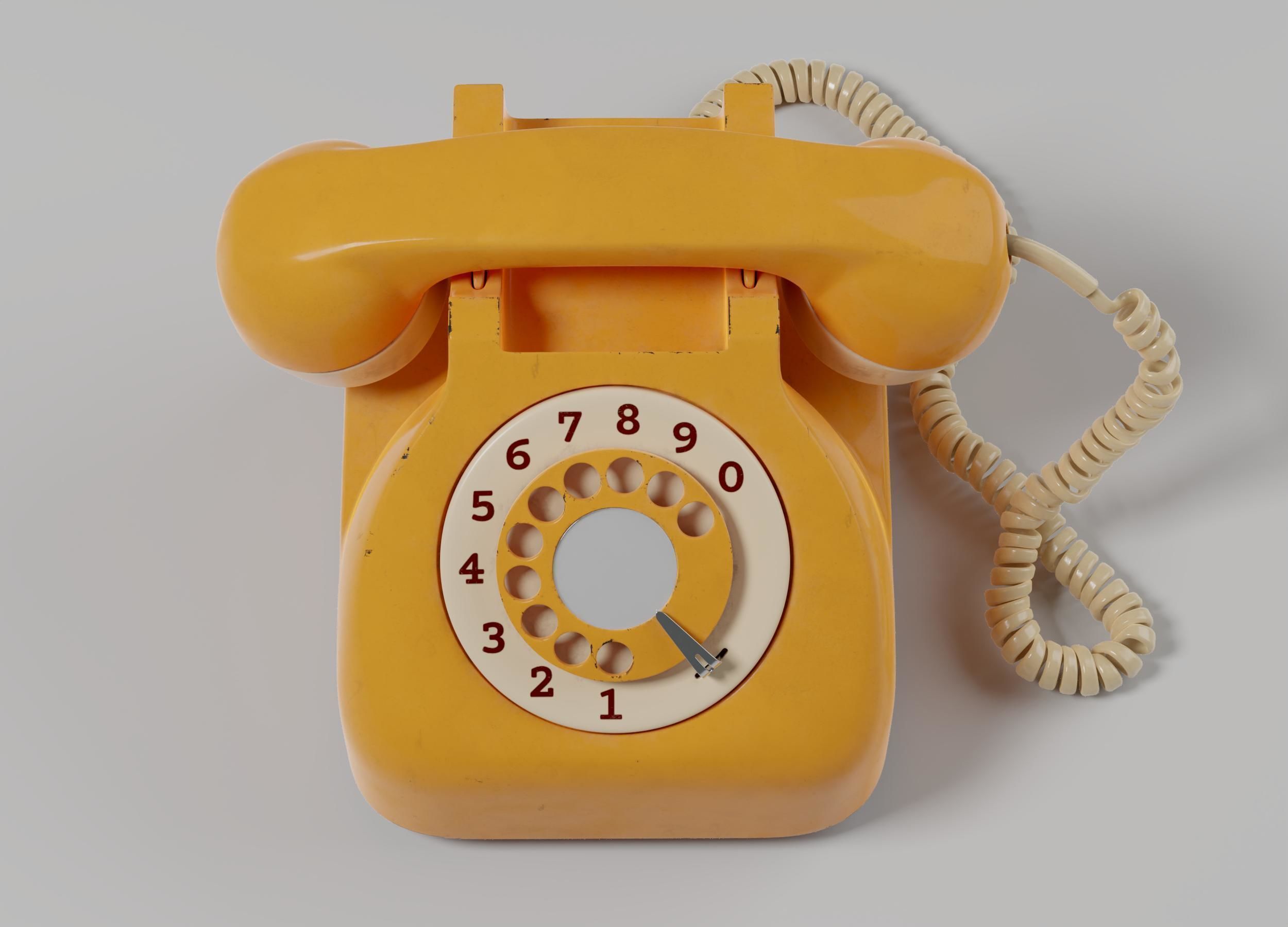 Retro Rotary Telephone 3D model_9
