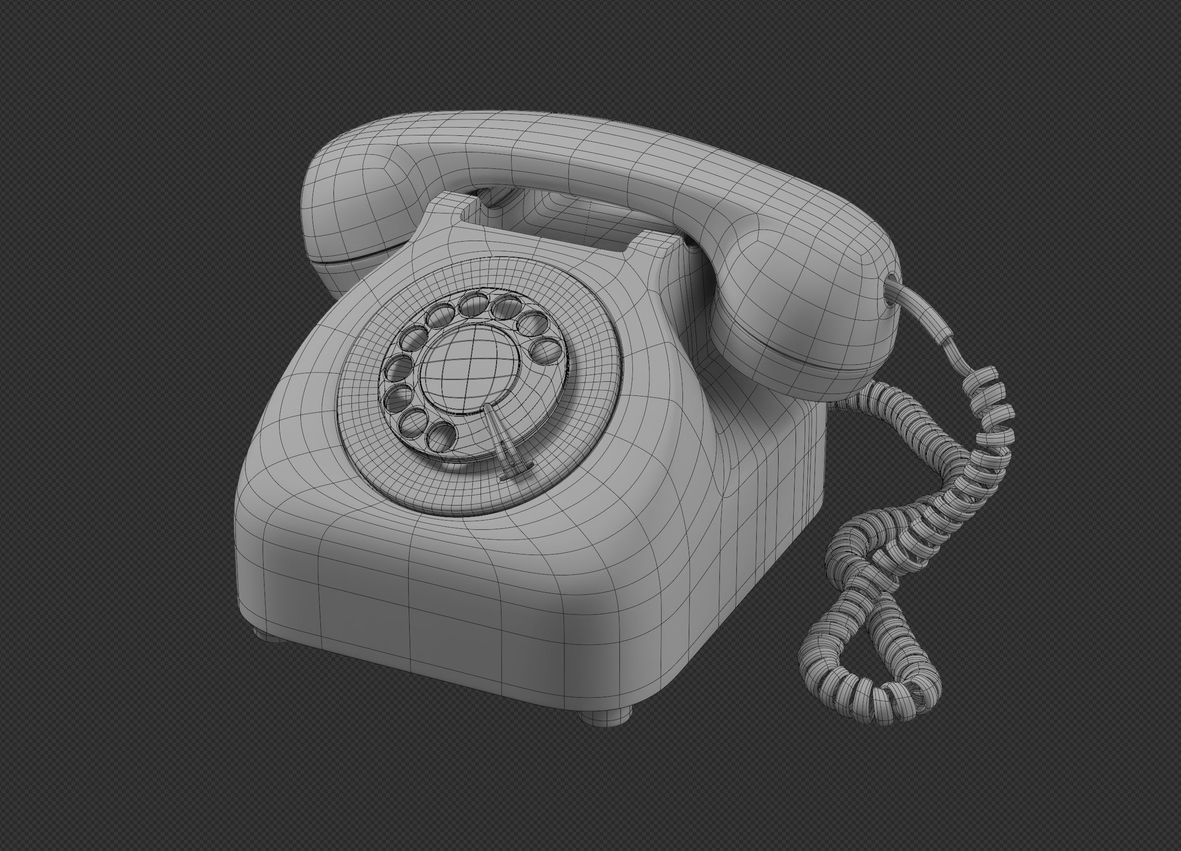 Retro Rotary Telephone 3D model_17