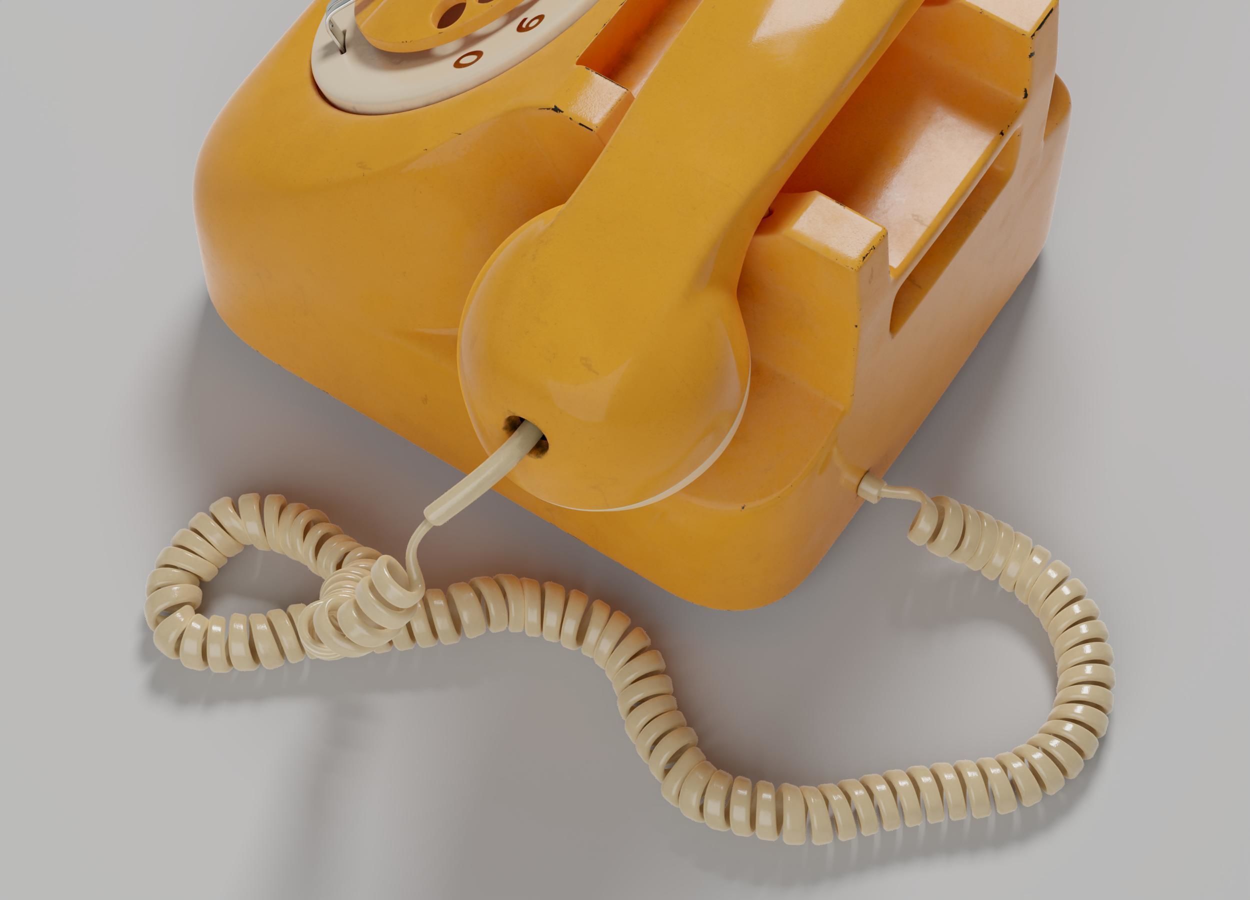 Retro Rotary Telephone 3D model_8