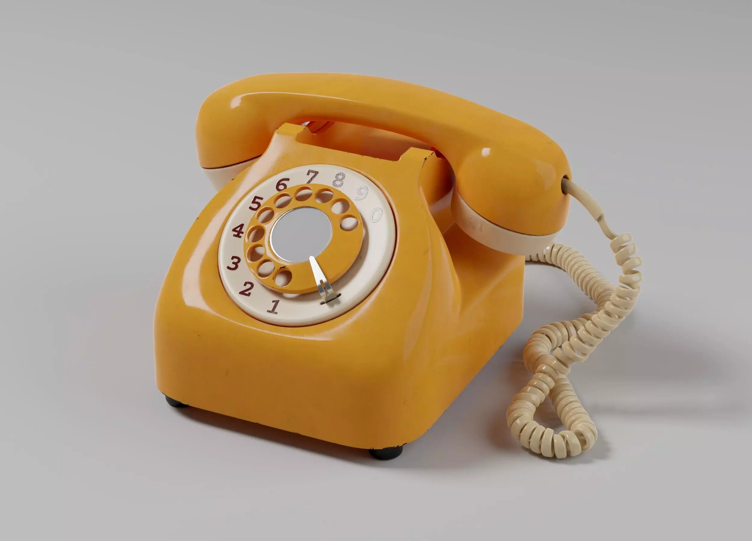 Retro Rotary Telephone 3D model_0