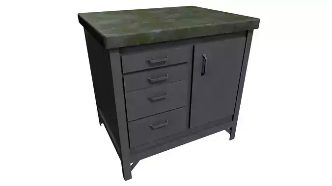 Cabinet metal with granite top