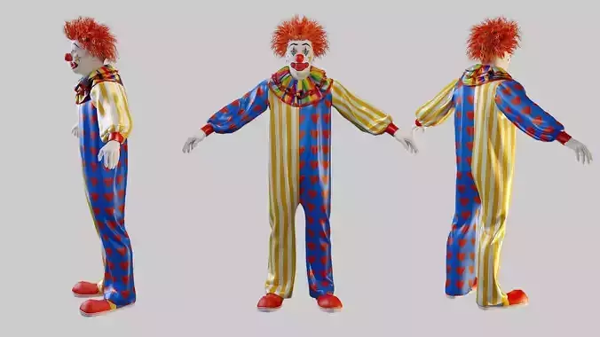 Clown Male ACC2130 Tpose 3D model