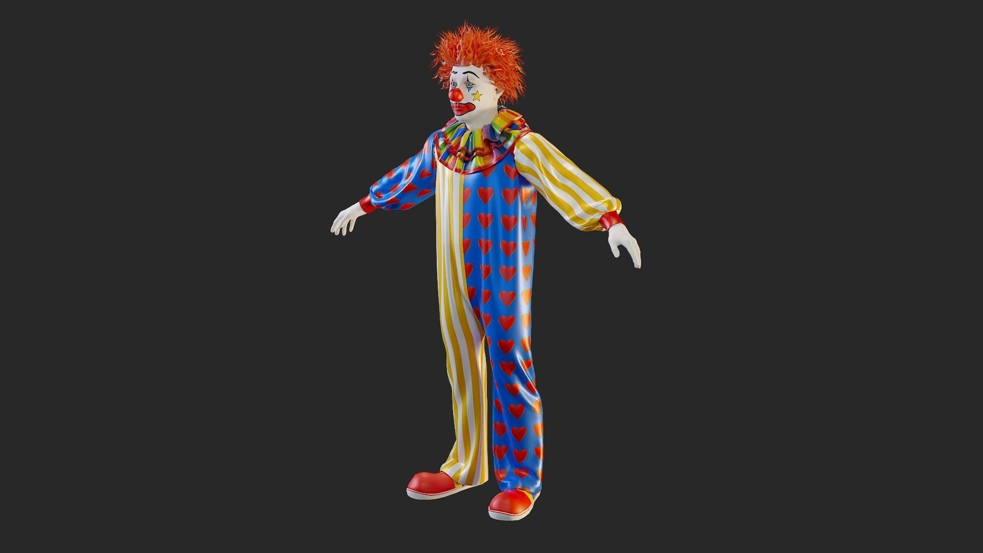 Clown Male ACC2130 Tpose 3D model_1