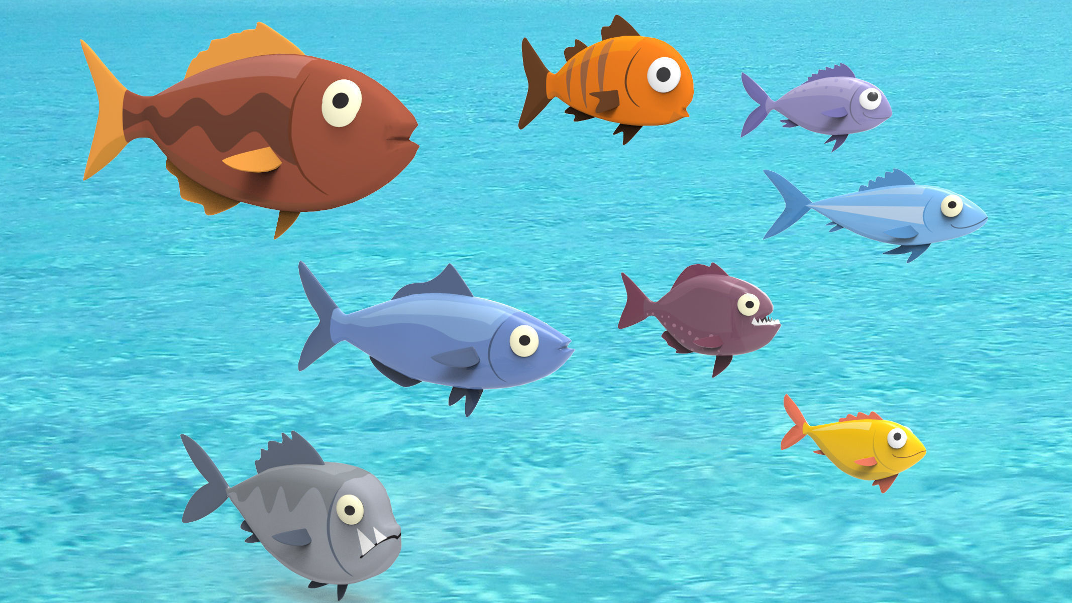 Fish Sea Collection 1 Low-poly 3D model_1
