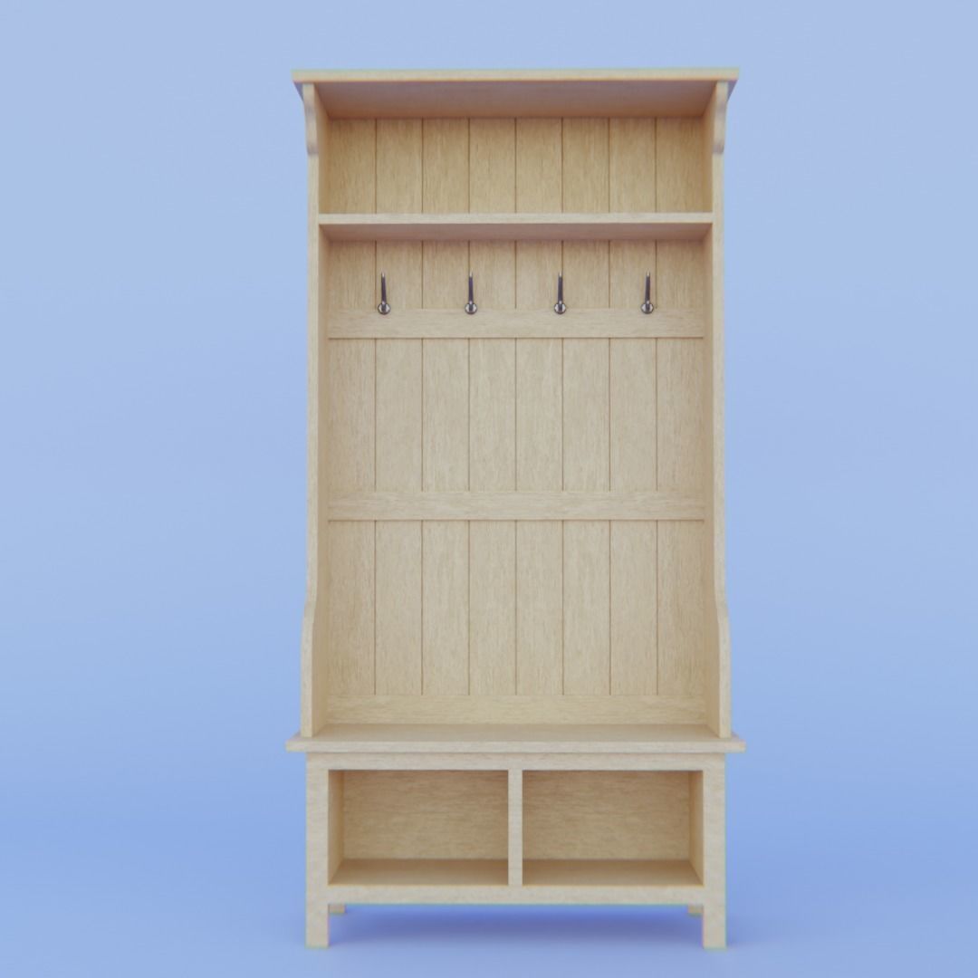 Elkland Hall Tree Low-poly 3D model_1