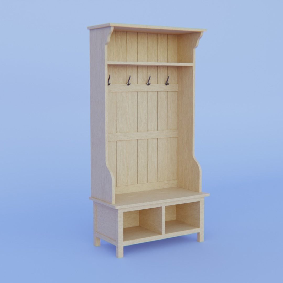 Elkland Hall Tree Low-poly 3D model_5