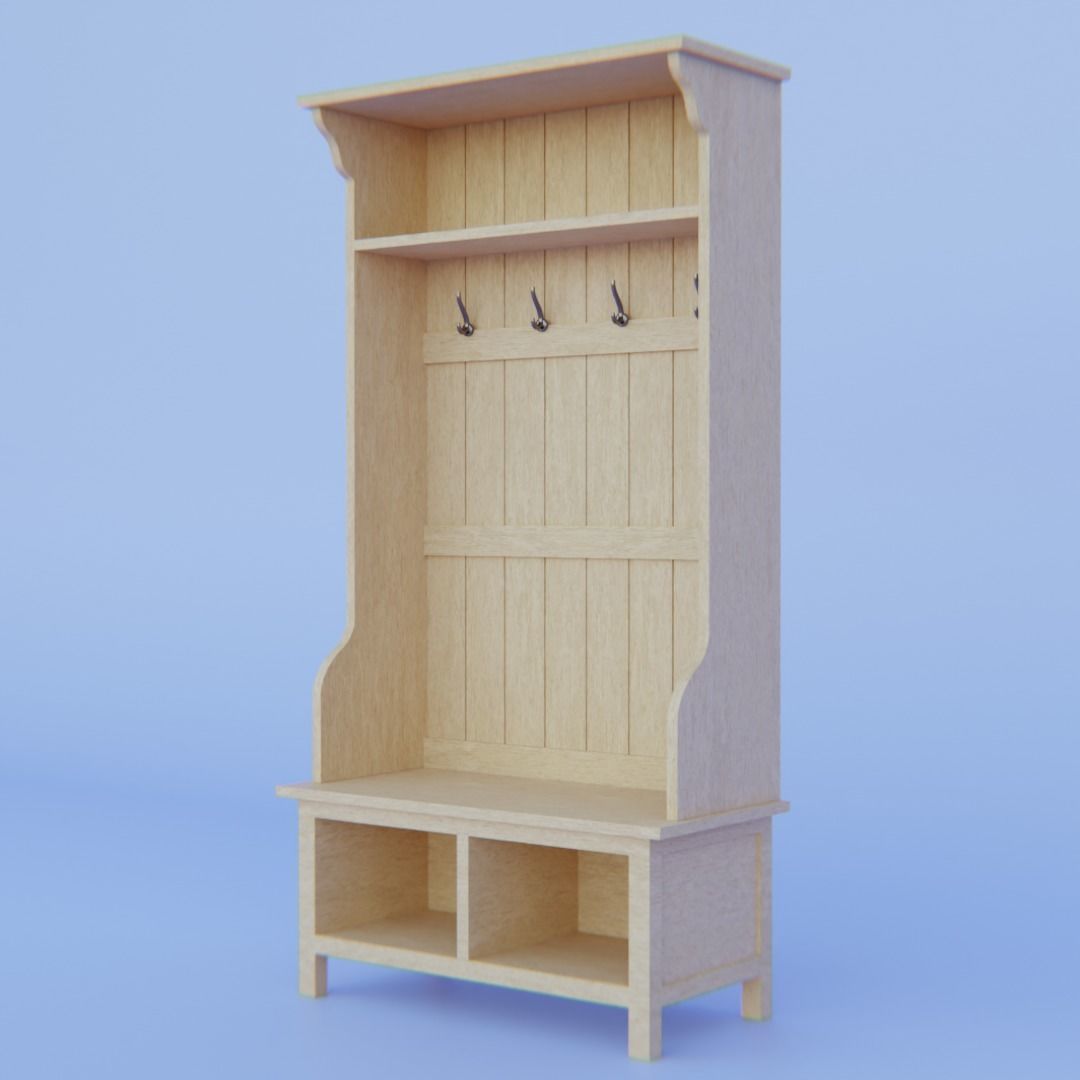 Elkland Hall Tree Low-poly 3D model_3