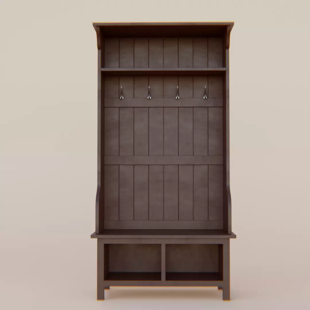 Elkland Hall Tree Low-poly 3D model_0