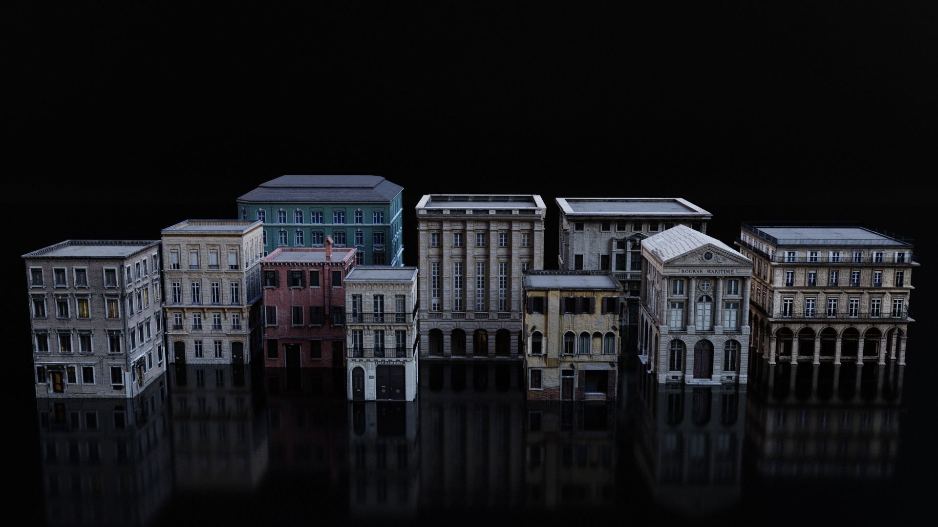 European Buildings Parisian Buildings 3D model_1