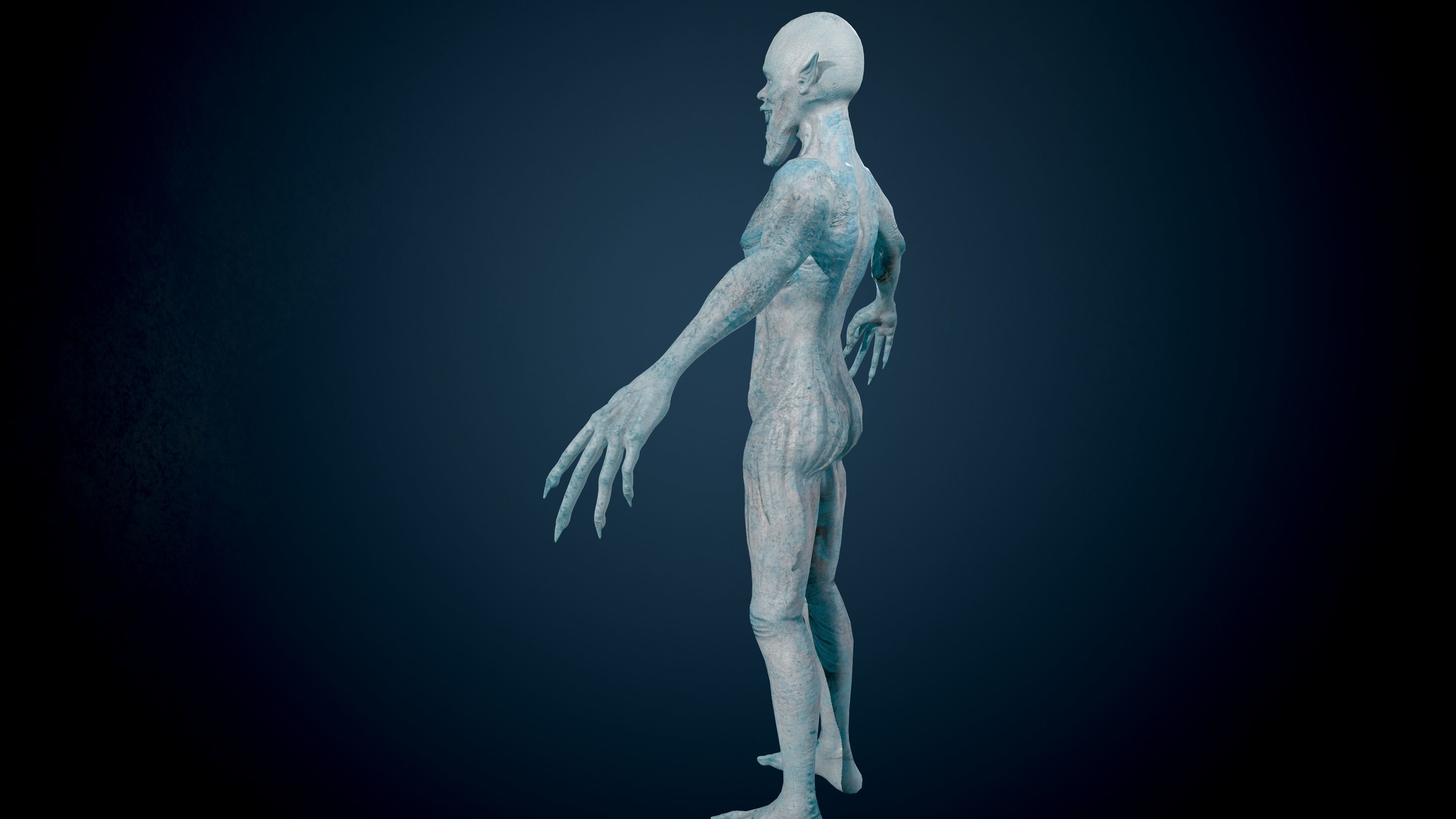 Ghoul human skeleton Low-poly 3D model_6