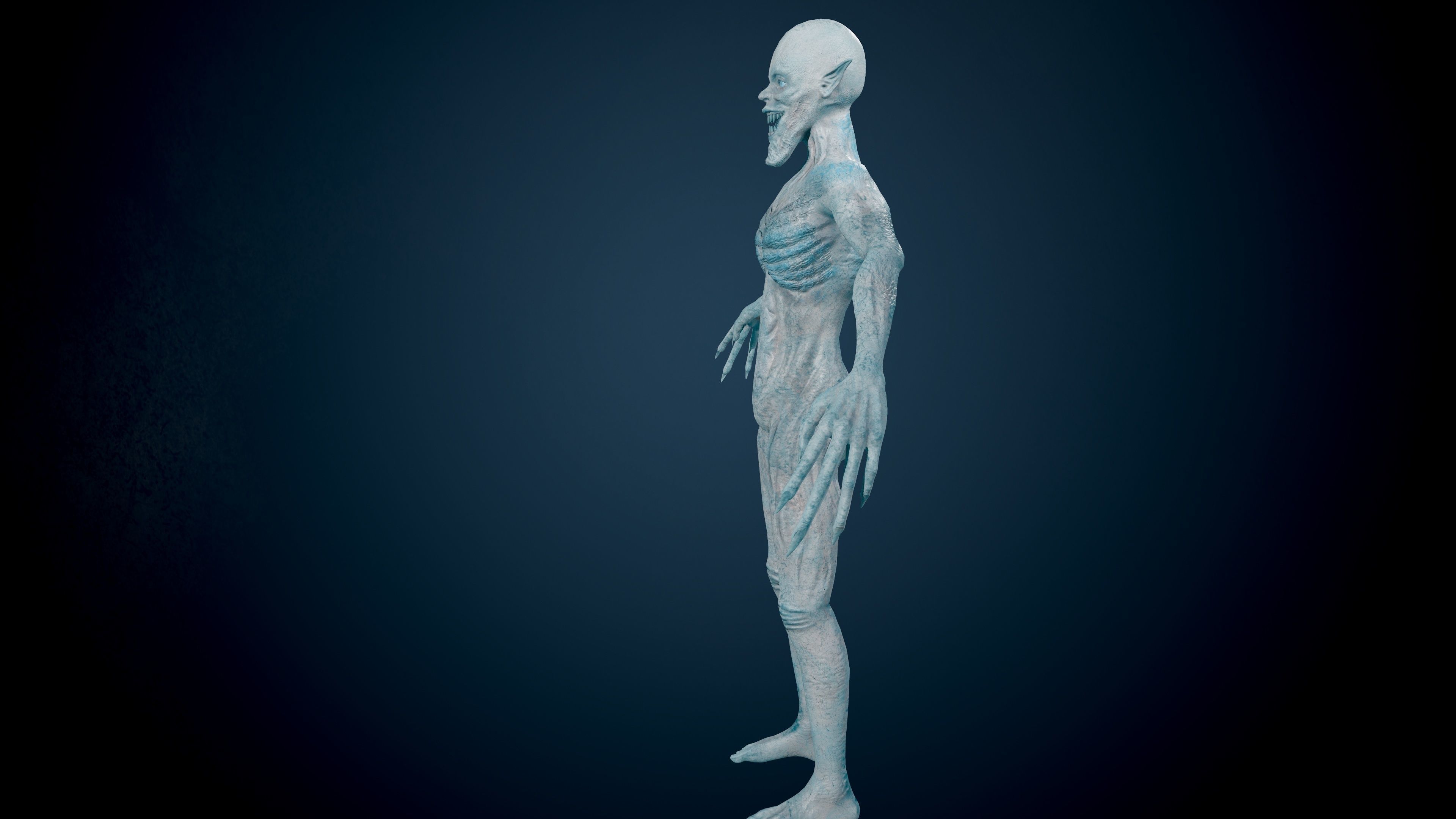 Ghoul human skeleton Low-poly 3D model_7