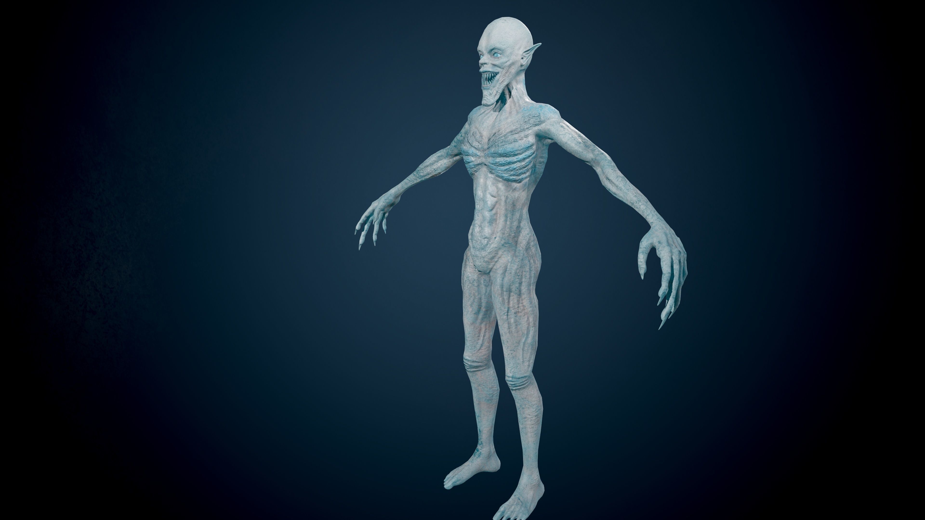 Ghoul human skeleton Low-poly 3D model_8