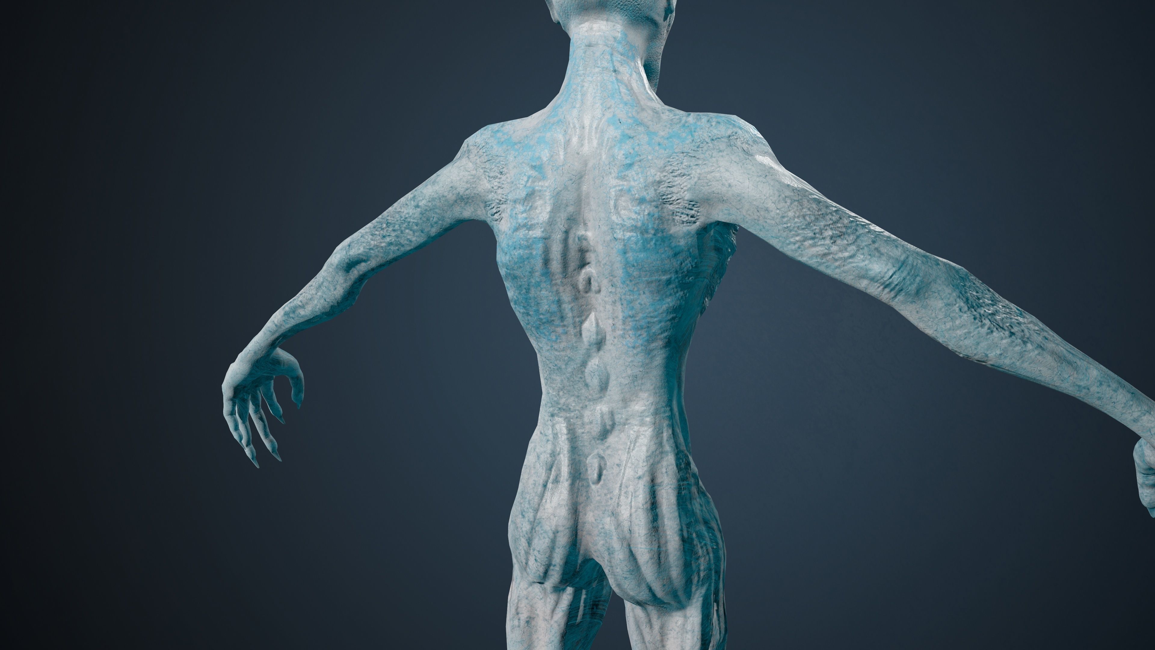 Ghoul human skeleton Low-poly 3D model_10