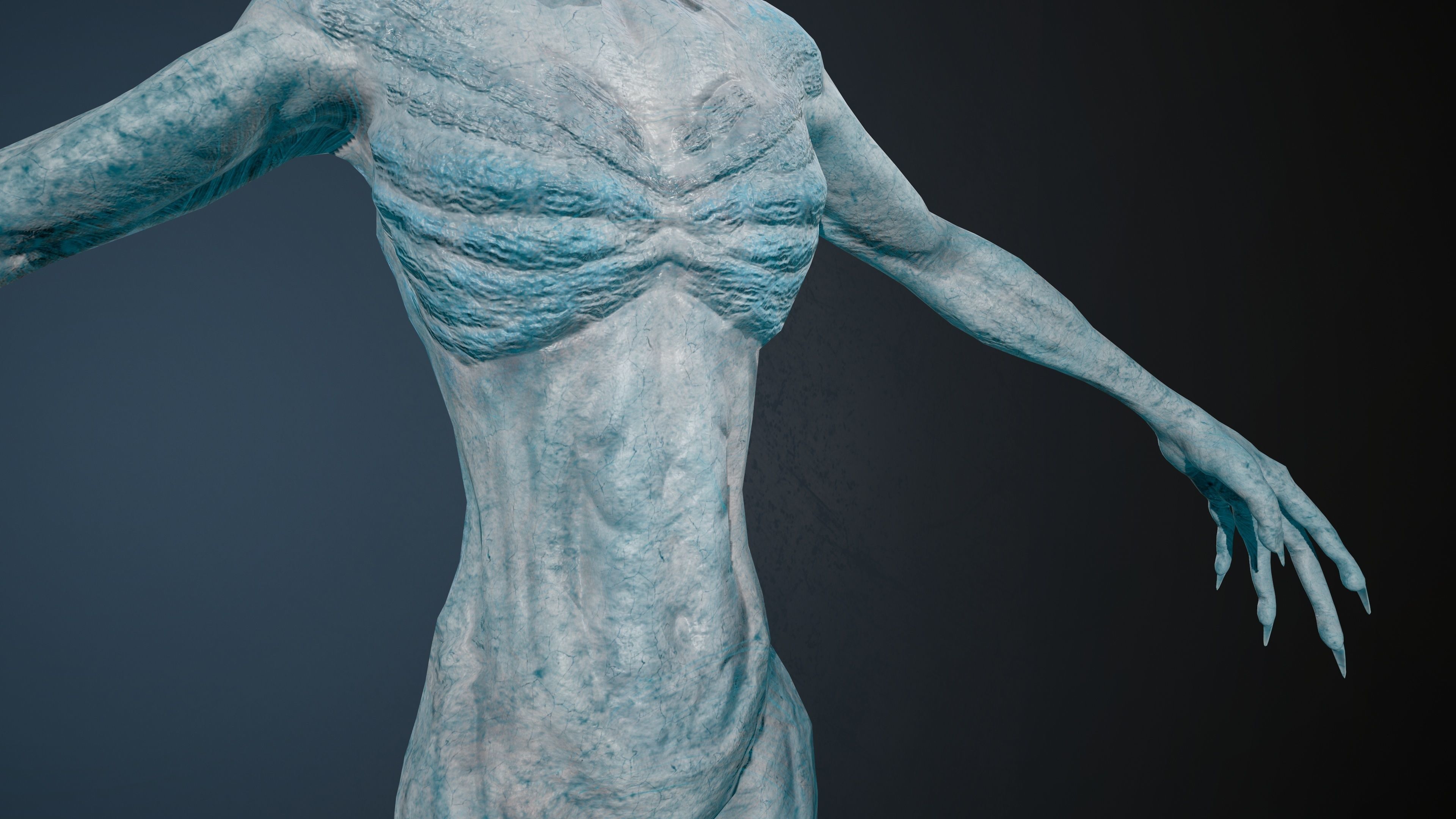 Ghoul human skeleton Low-poly 3D model_9