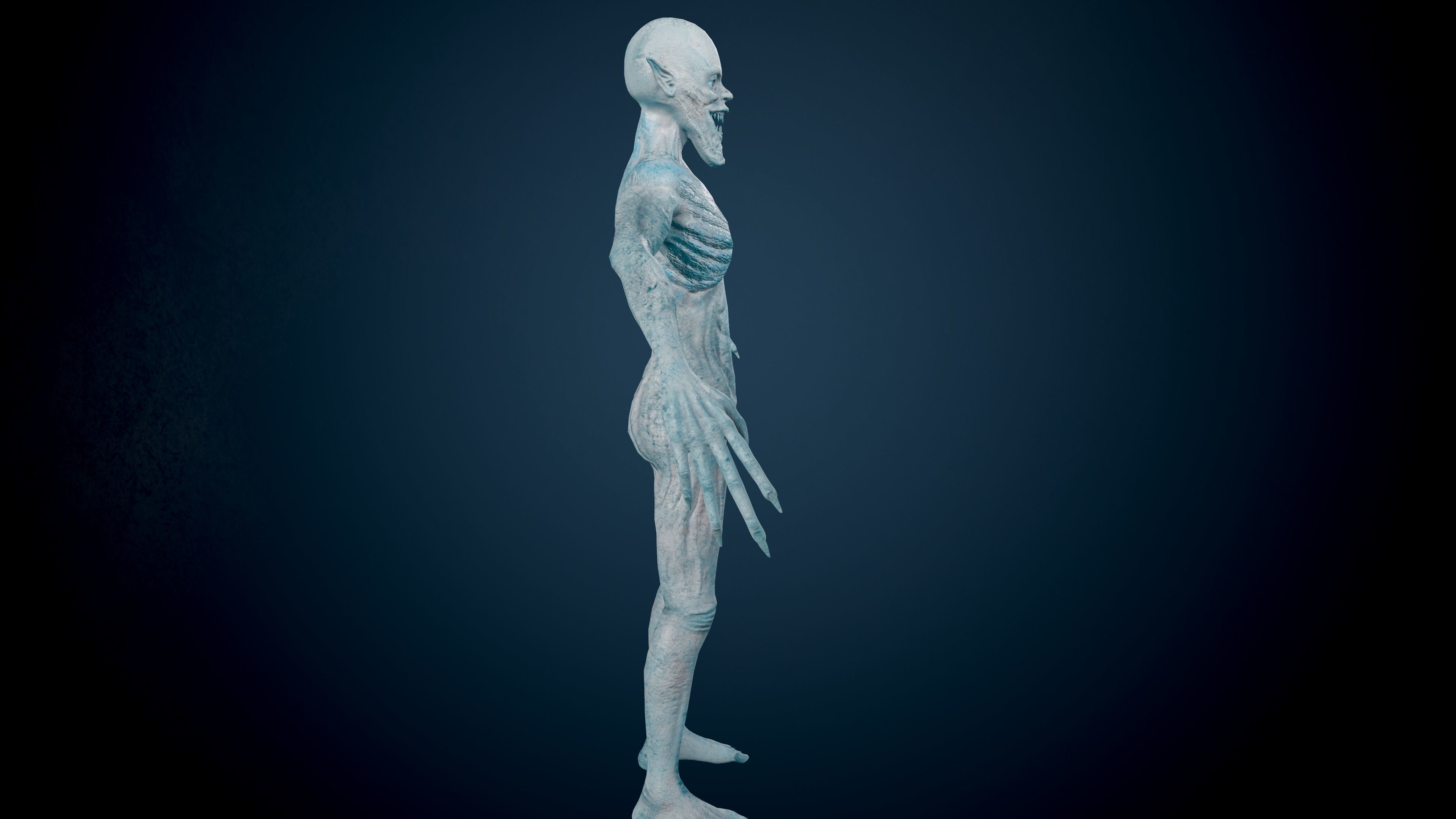 Ghoul human skeleton Low-poly 3D model_3